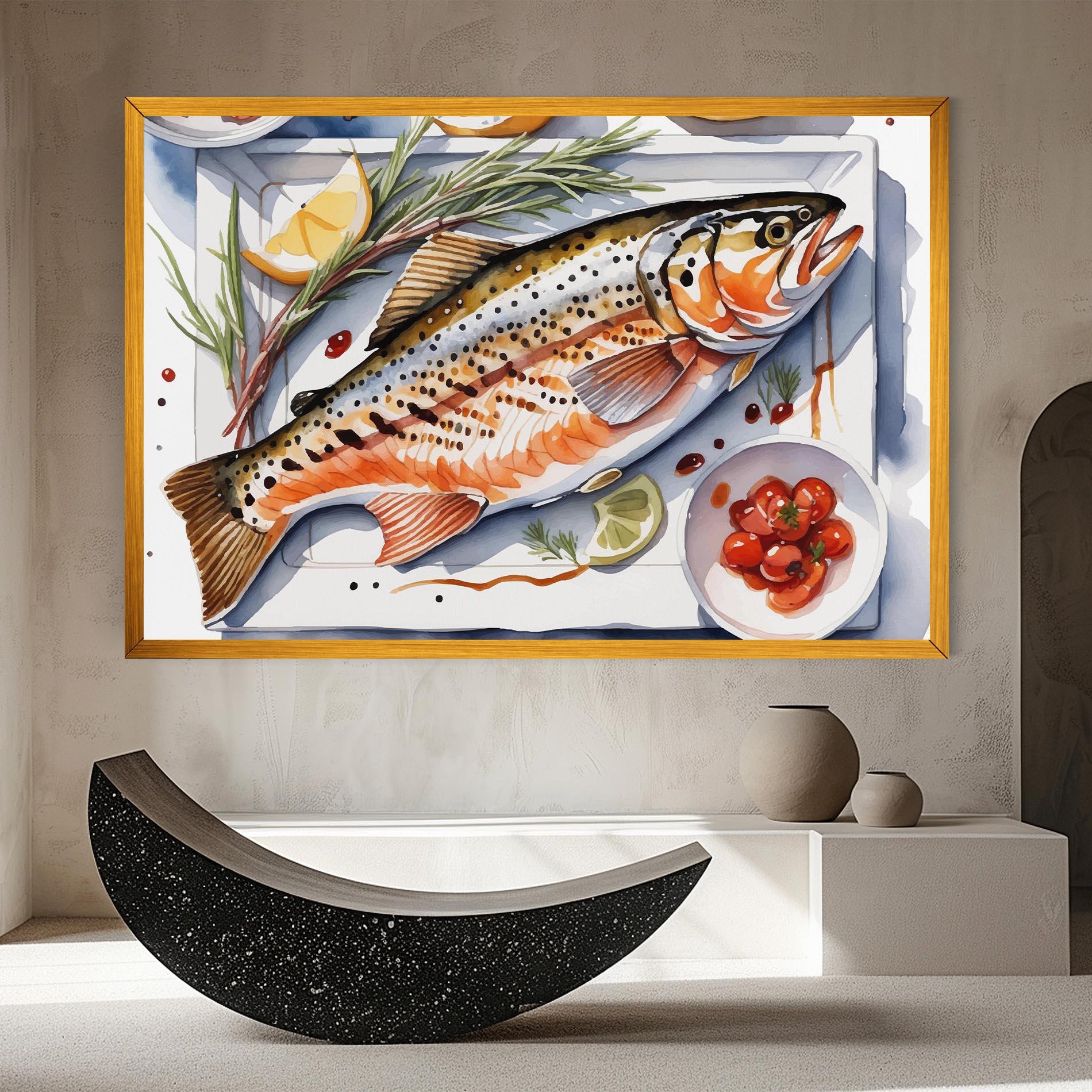 Tablou Canvas Grilled Trout mockup 8