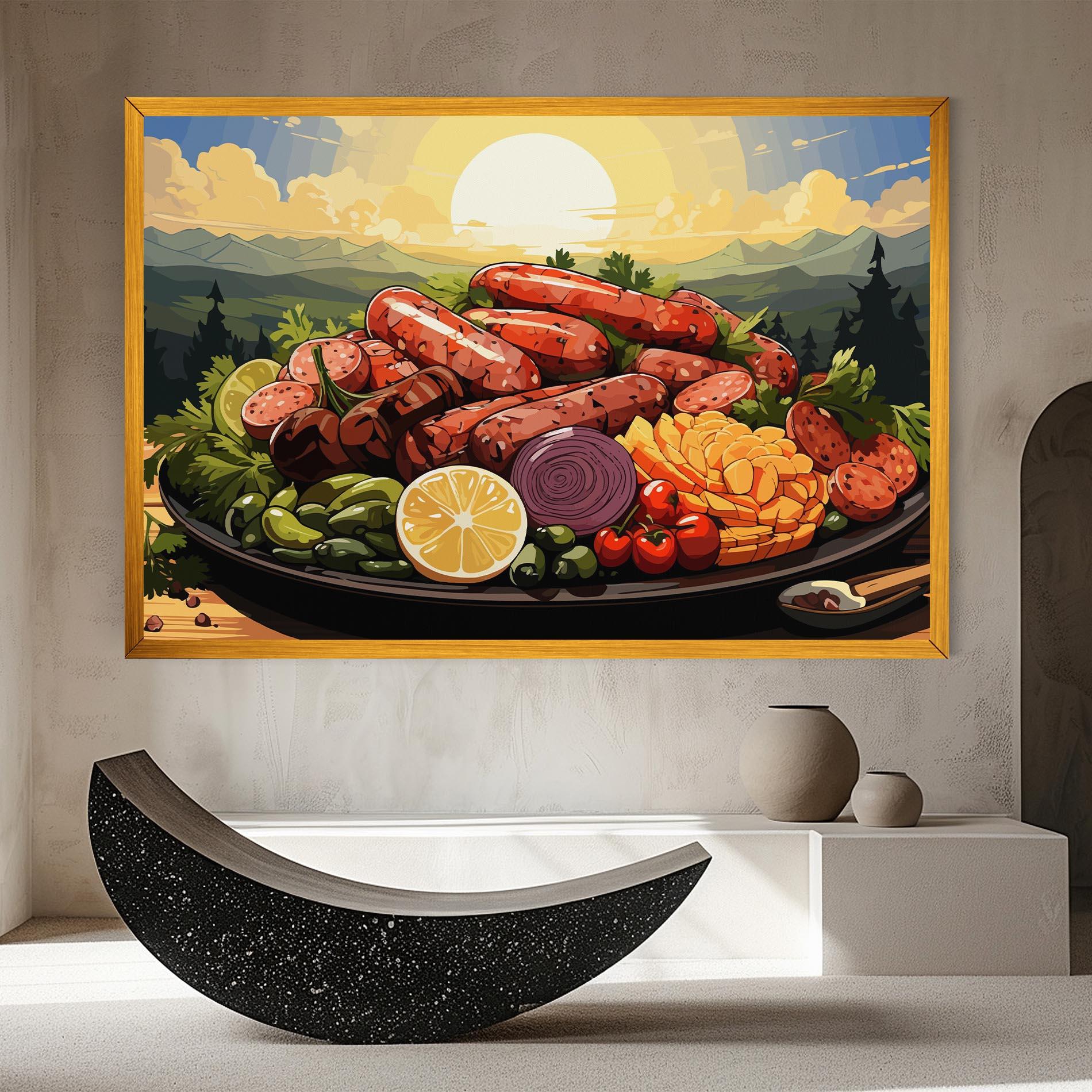 Tablou Canvas Sunset Sousages mockup 8