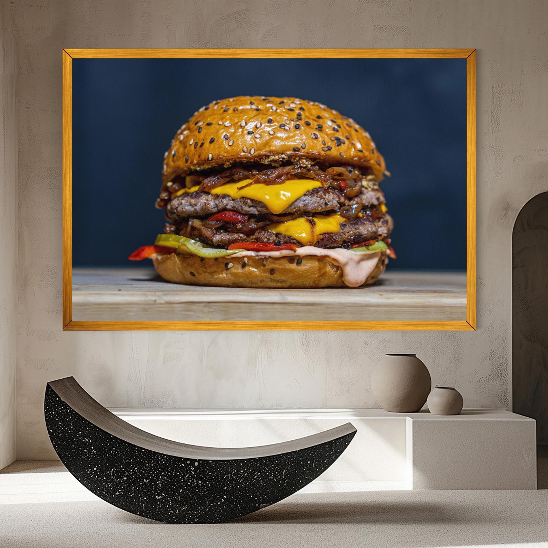 Tablou Canvas Tasty Hamburger mockup 8