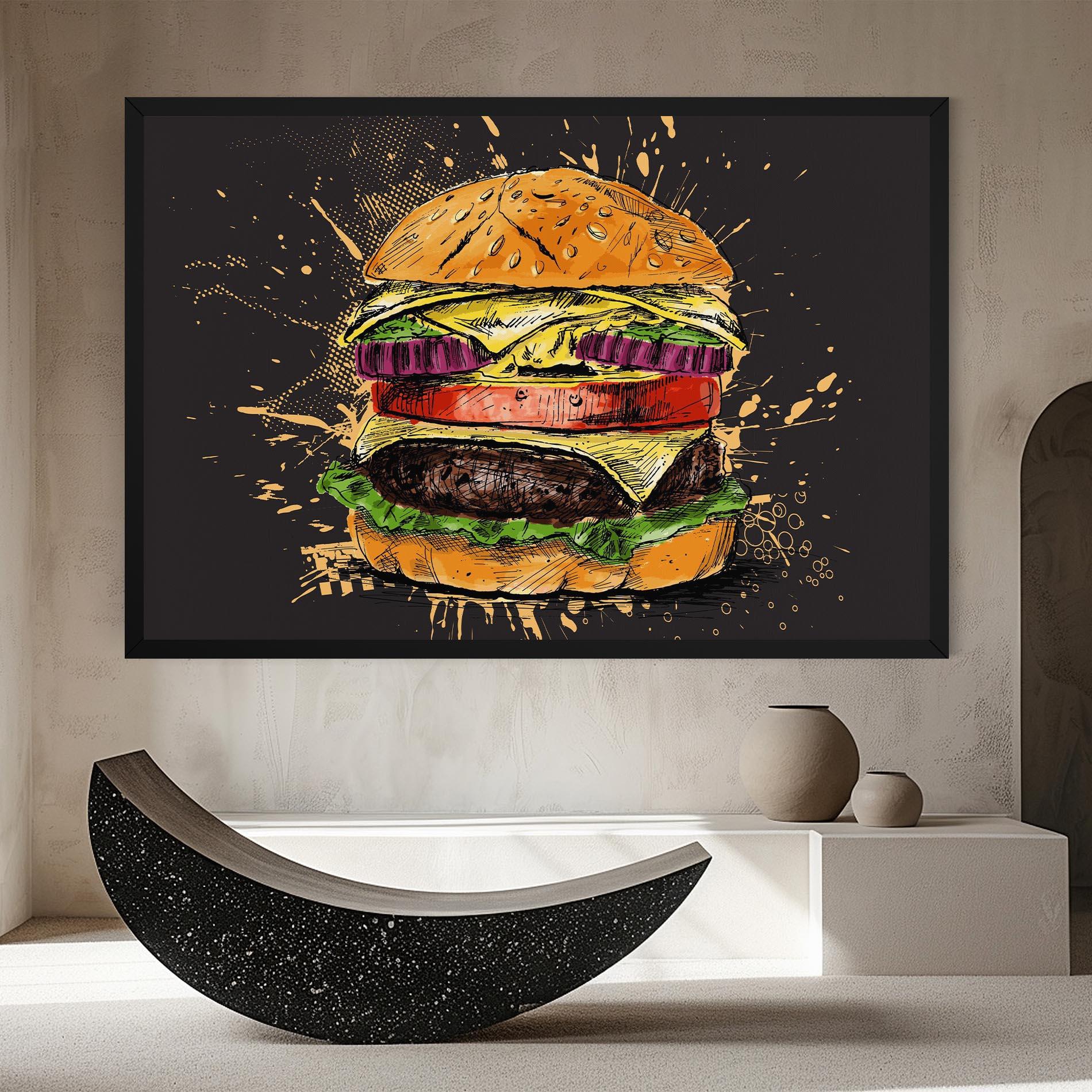 Tablou Canvas Burger Drawing mockup 8