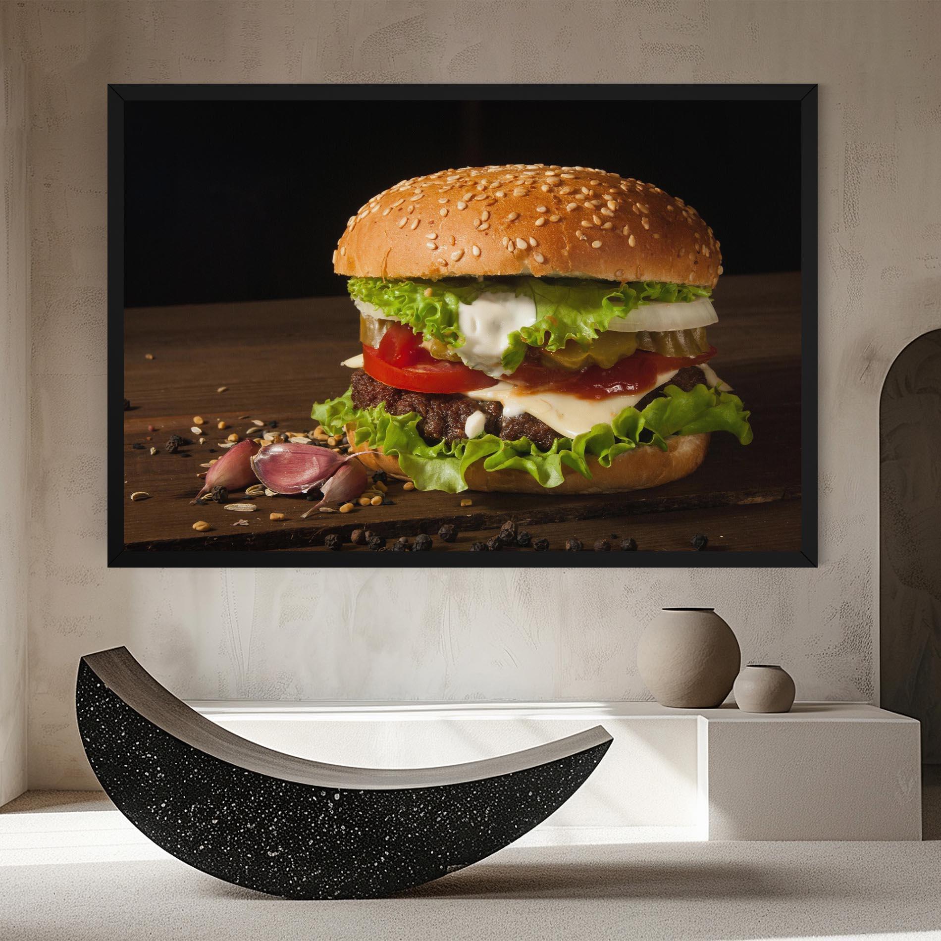 Tablou Canvas Delicious Hamburger mockup 8