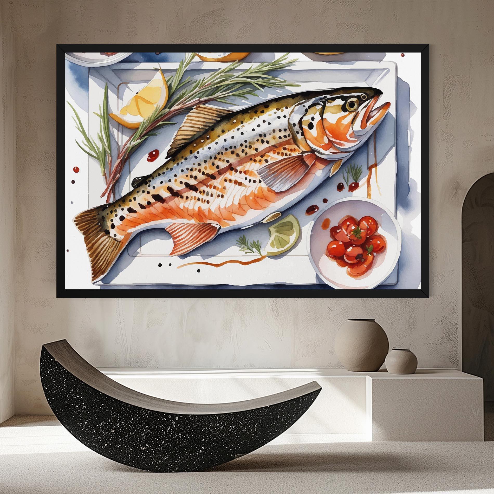 Tablou Canvas Grilled Trout mockup 8