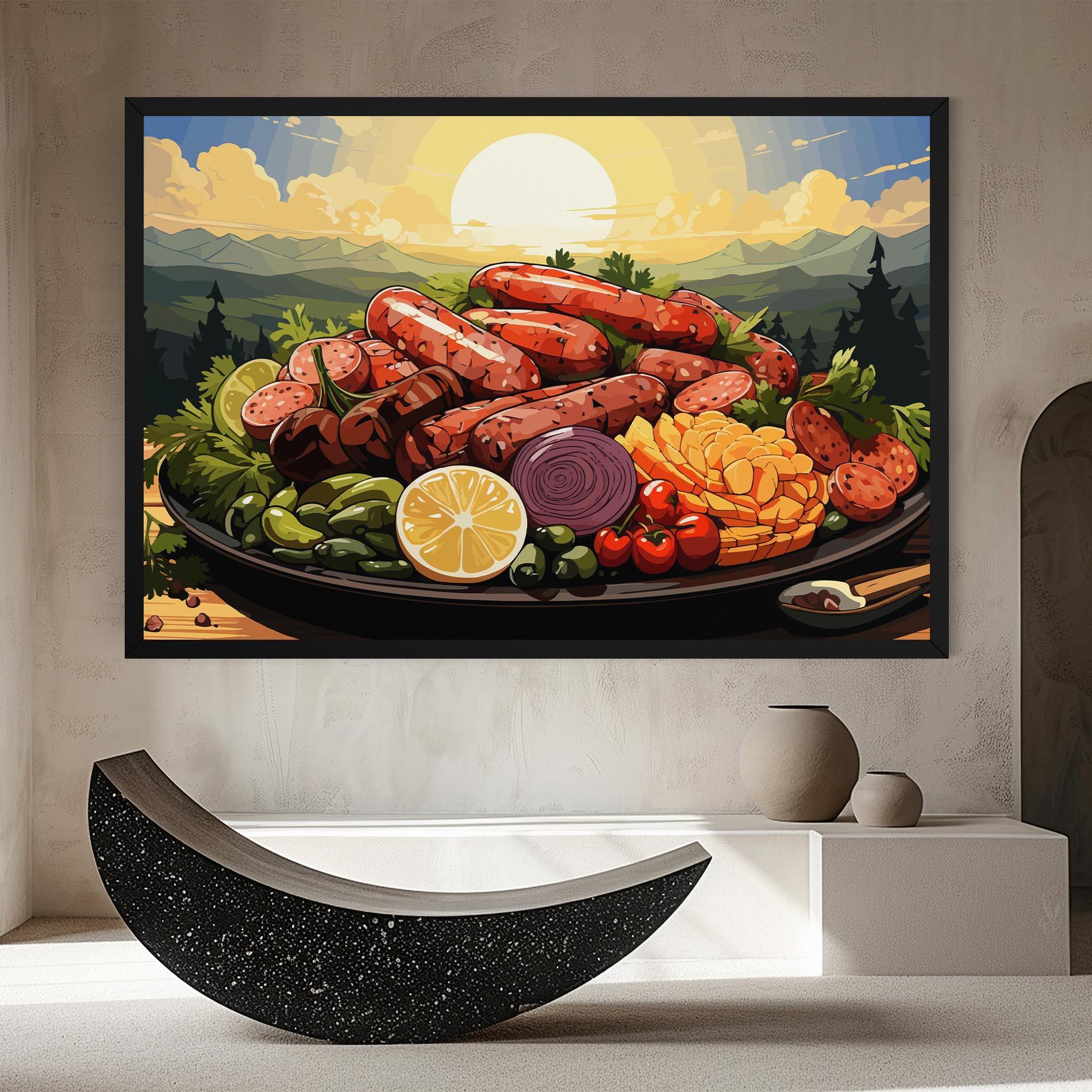 Tablou Canvas Sunset Sousages mockup 8