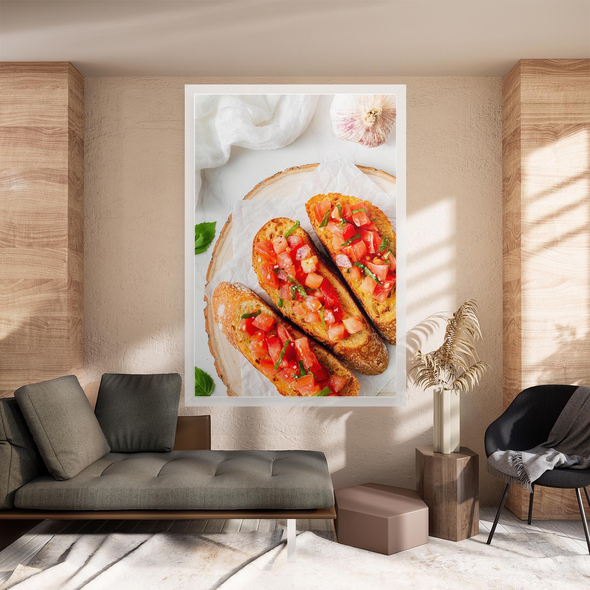 Tablou Canvas Tomatoes On Bread mockup 8
