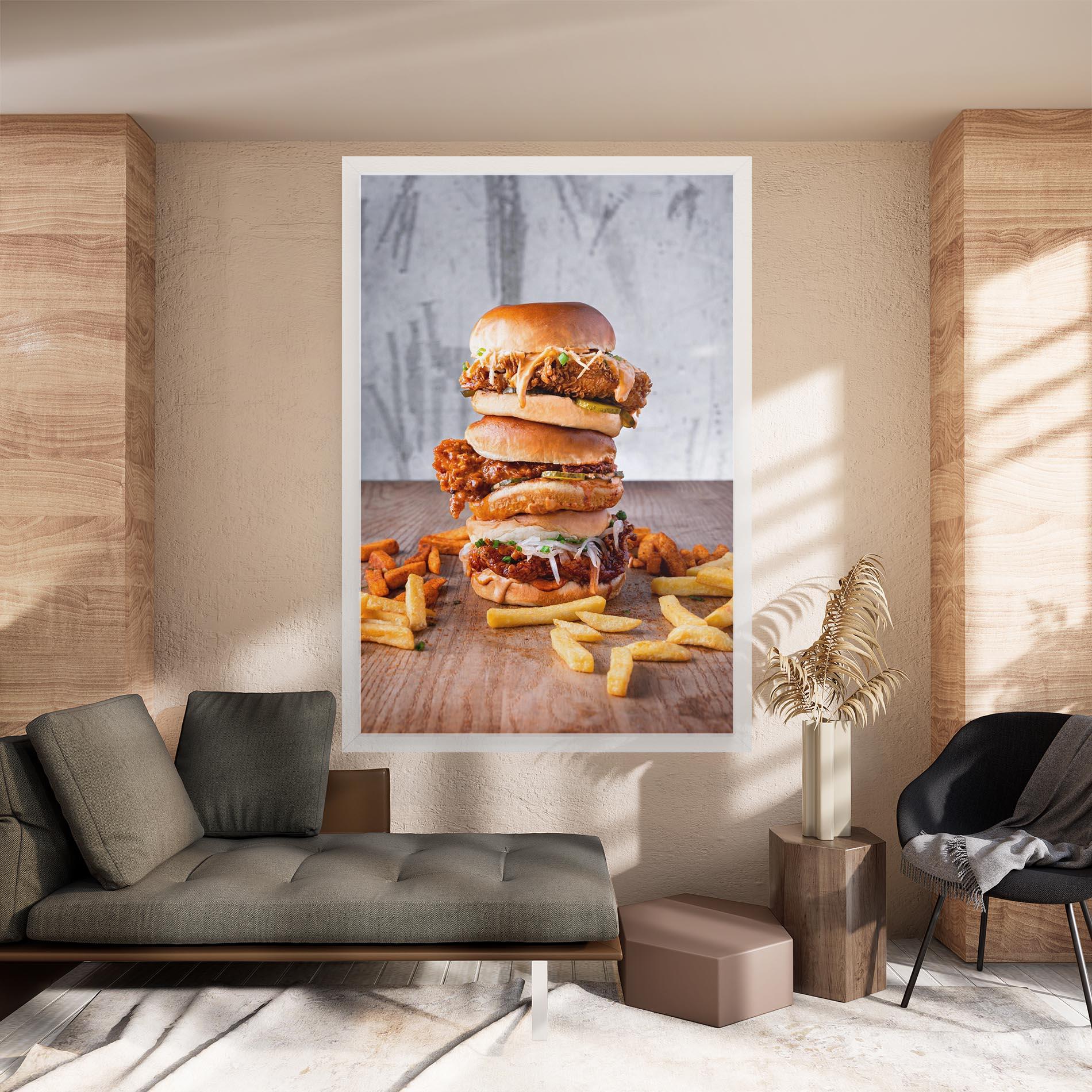 Tablou Canvas Triple Hamburger mockup 8
