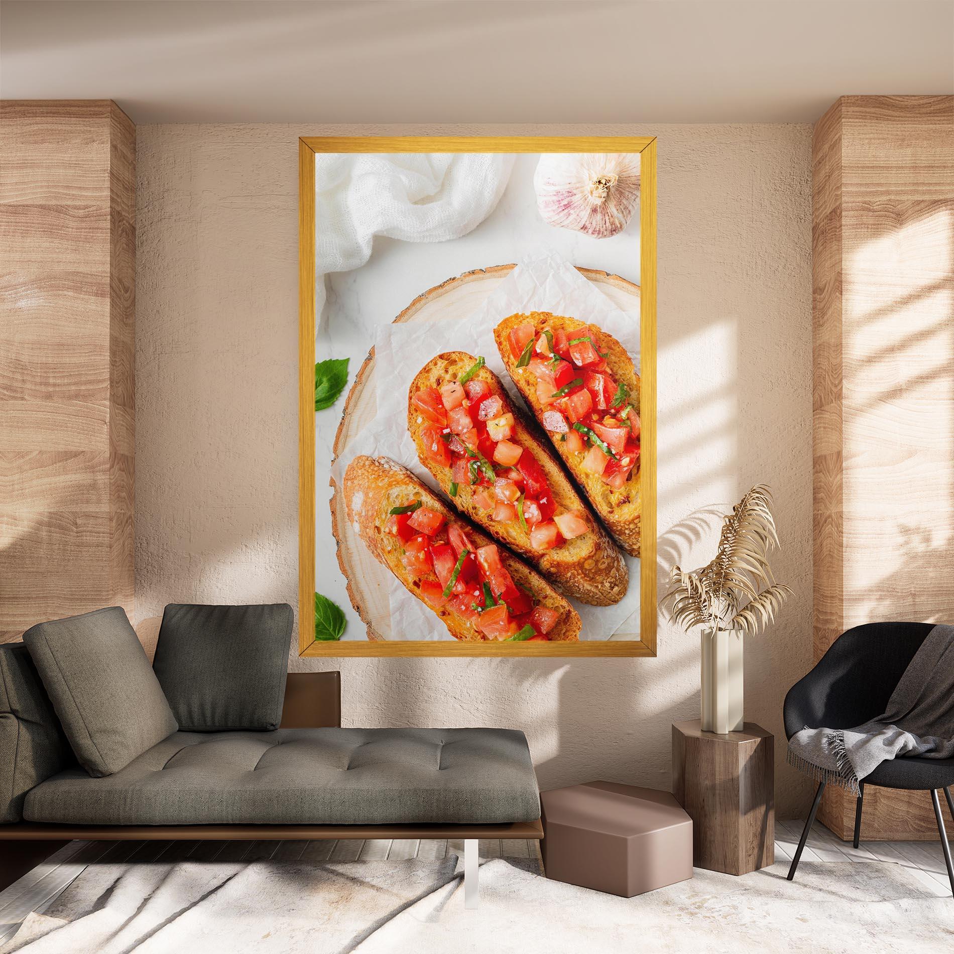 Tablou Canvas Tomatoes On Bread mockup 8