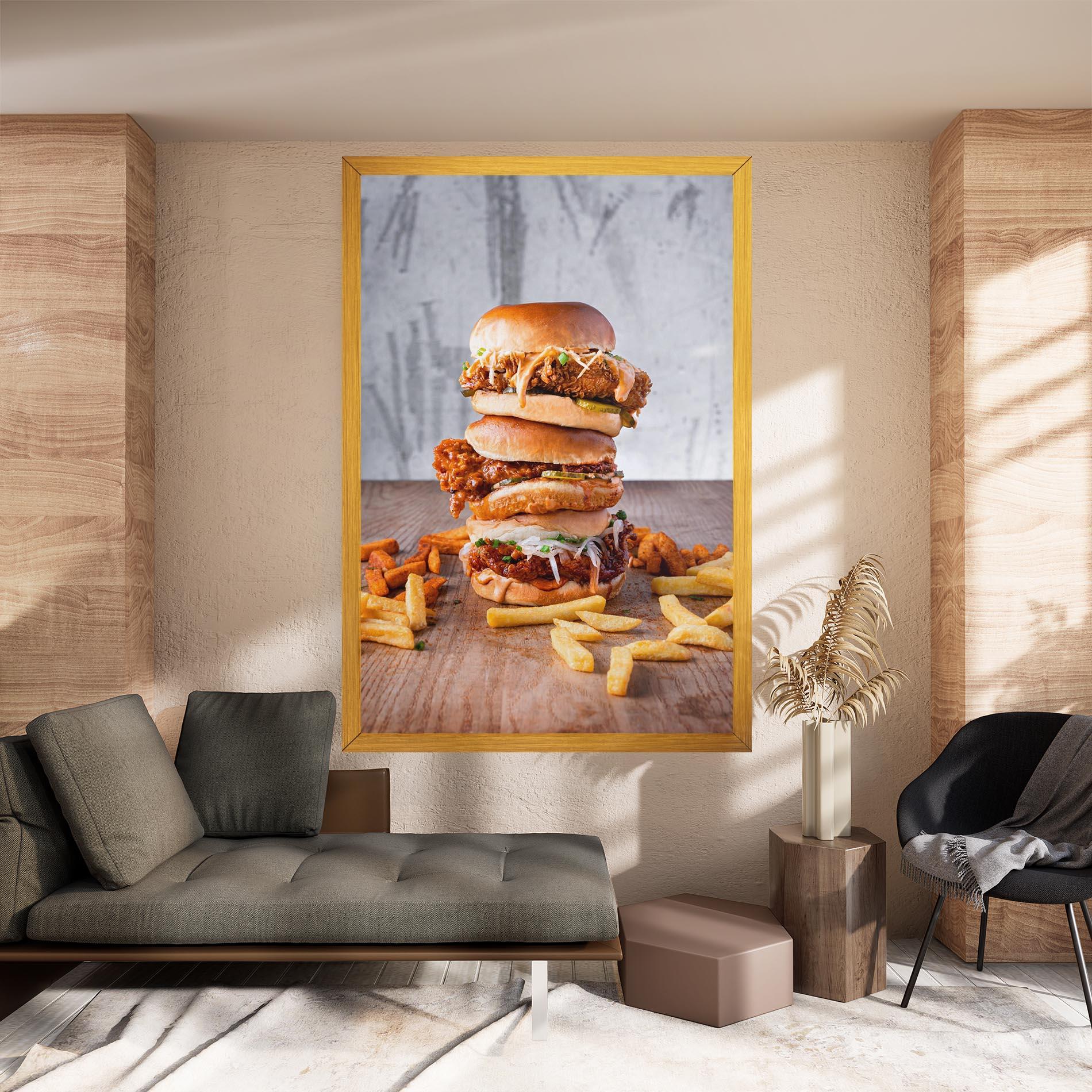 Tablou Canvas Triple Hamburger mockup 8