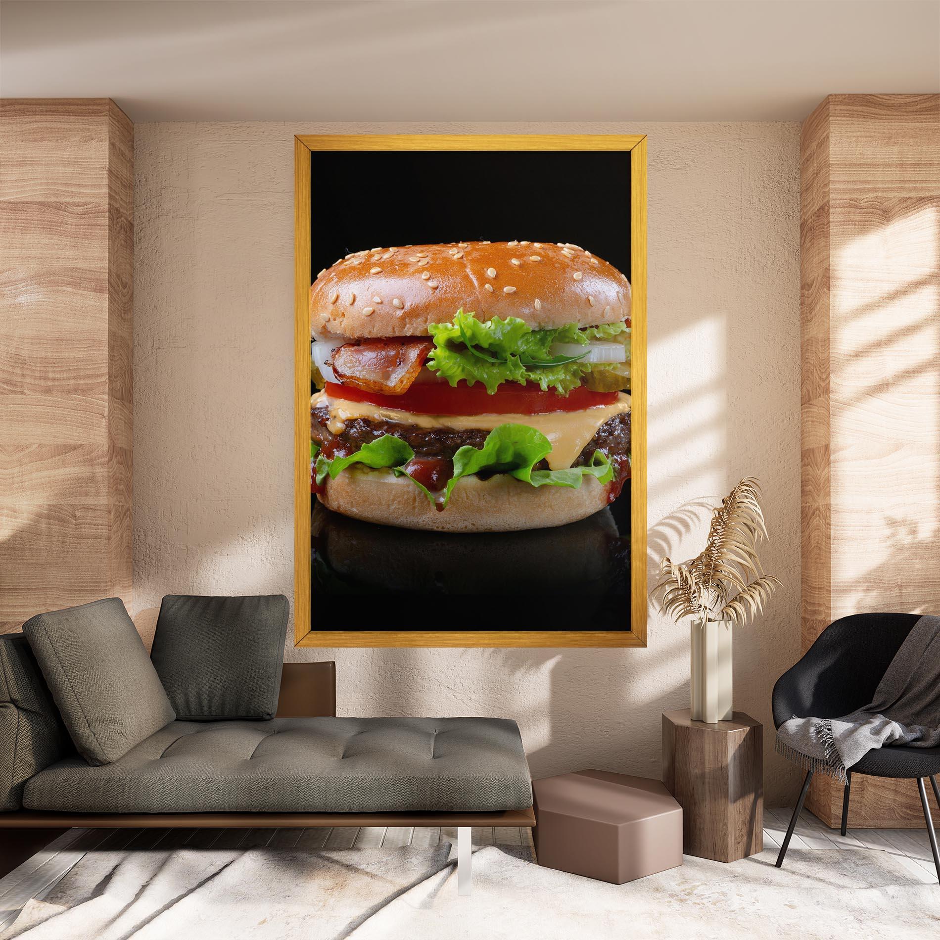 Tablou Canvas Yumm Hamburger mockup 8