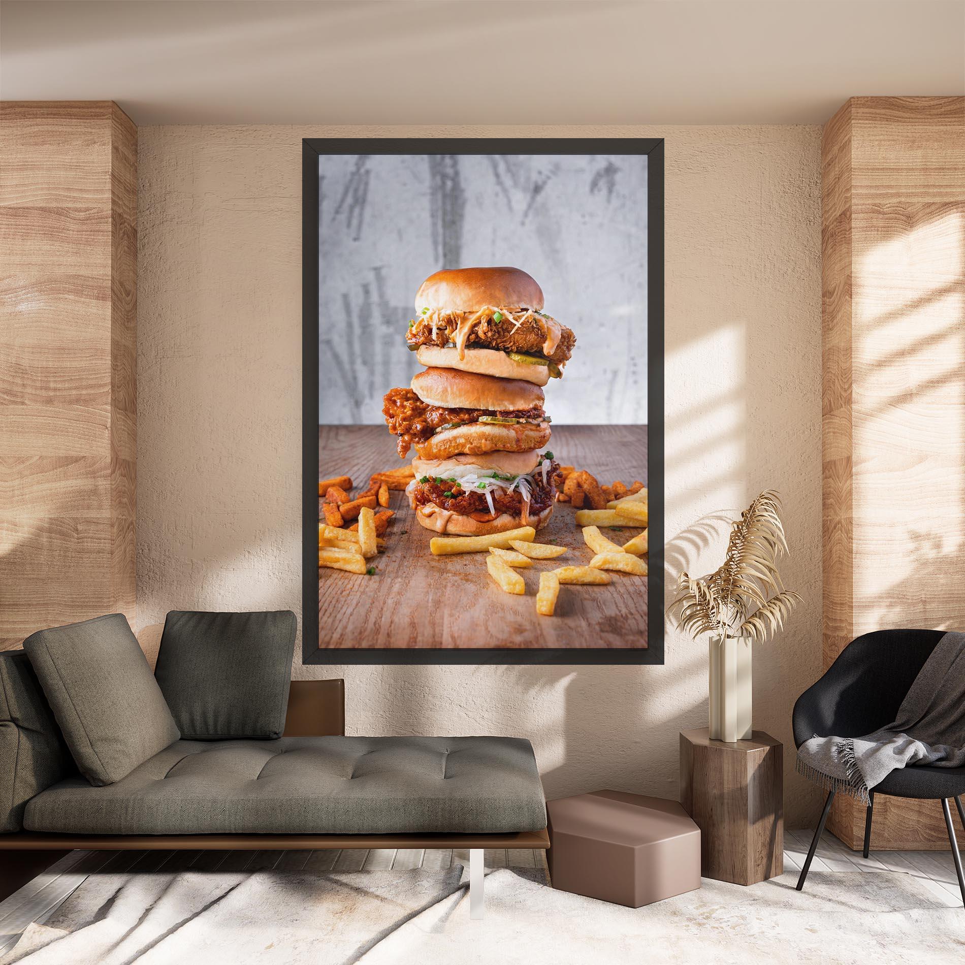 Tablou Canvas Triple Hamburger mockup 8