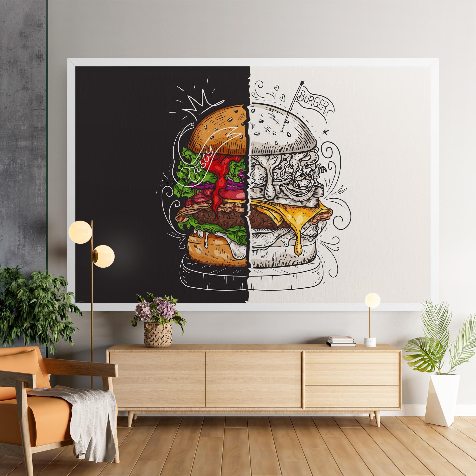 Tablou Canvas Burger Art mockup 9
