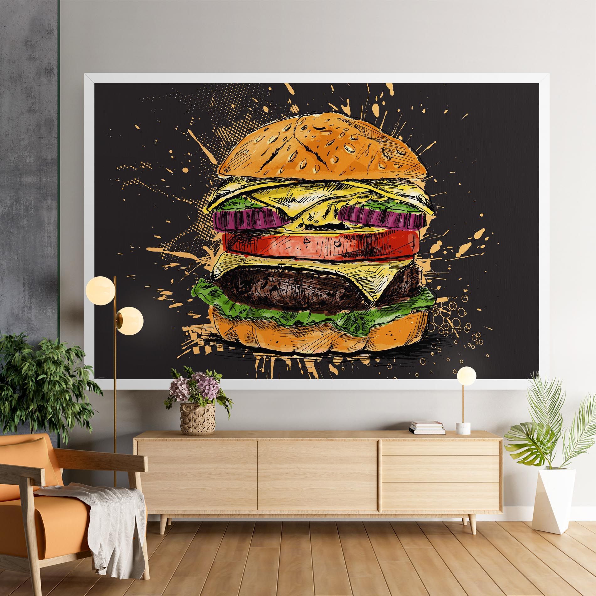 Burger Drawing mockup 9