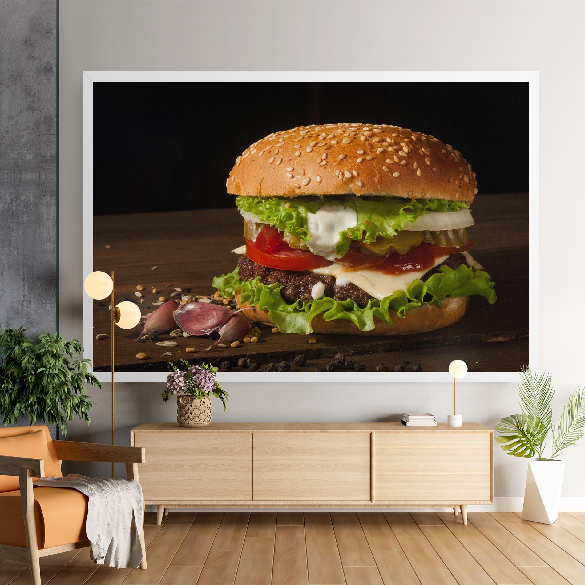 Delicious Hamburger mockup 9