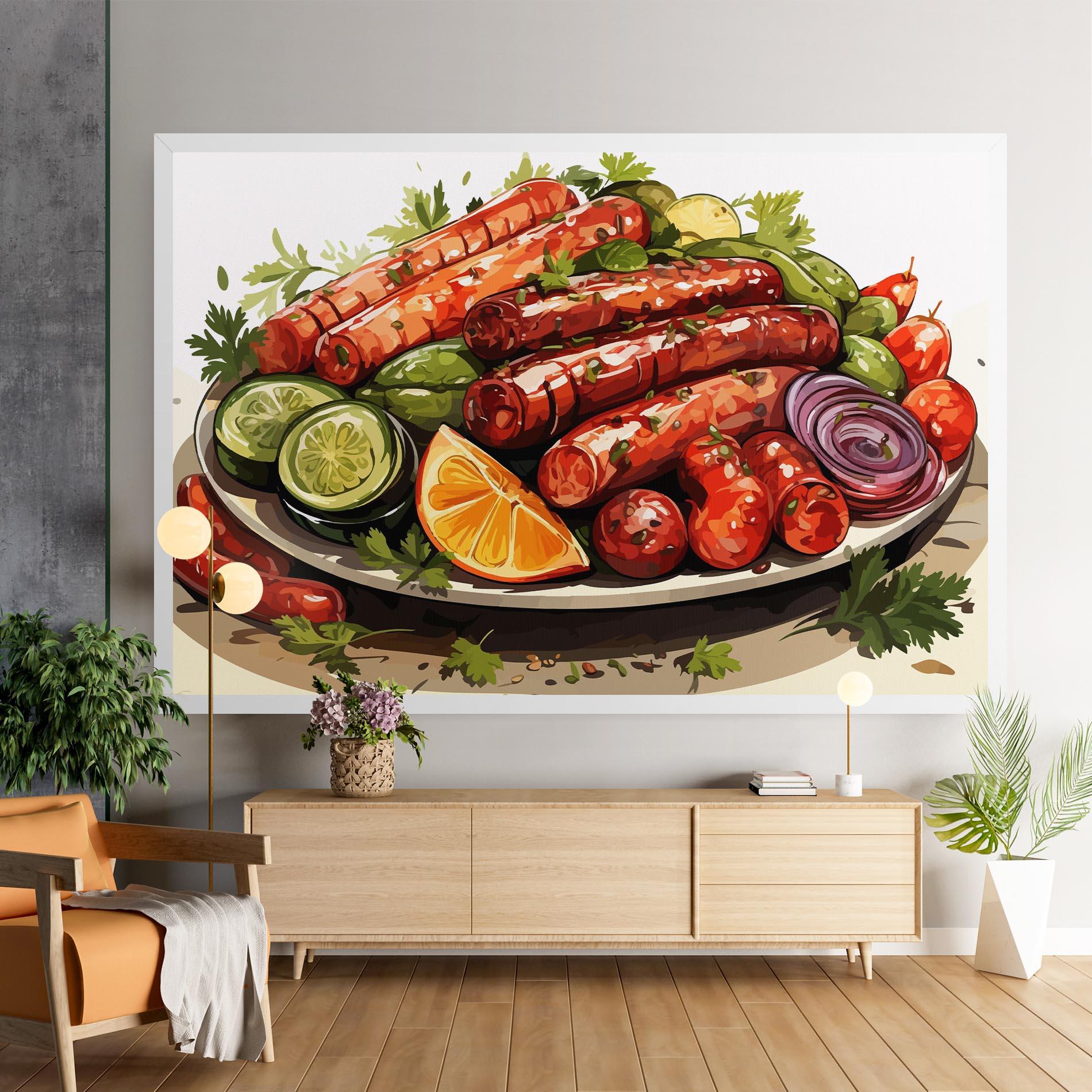 Tablou Canvas Tasty Sousages mockup 9