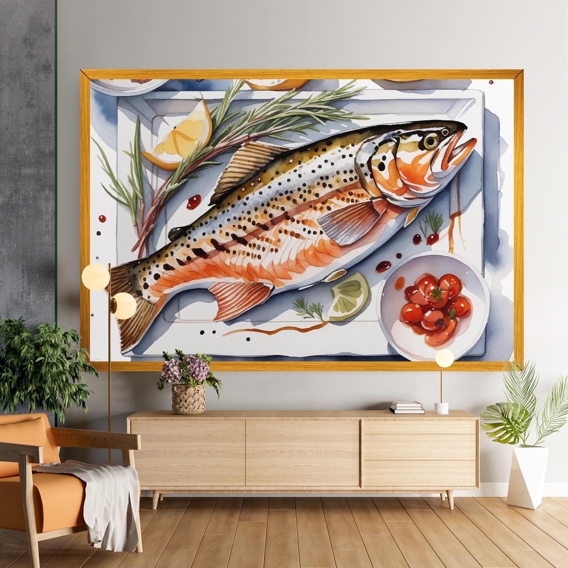 Tablou Canvas Grilled Trout mockup 9