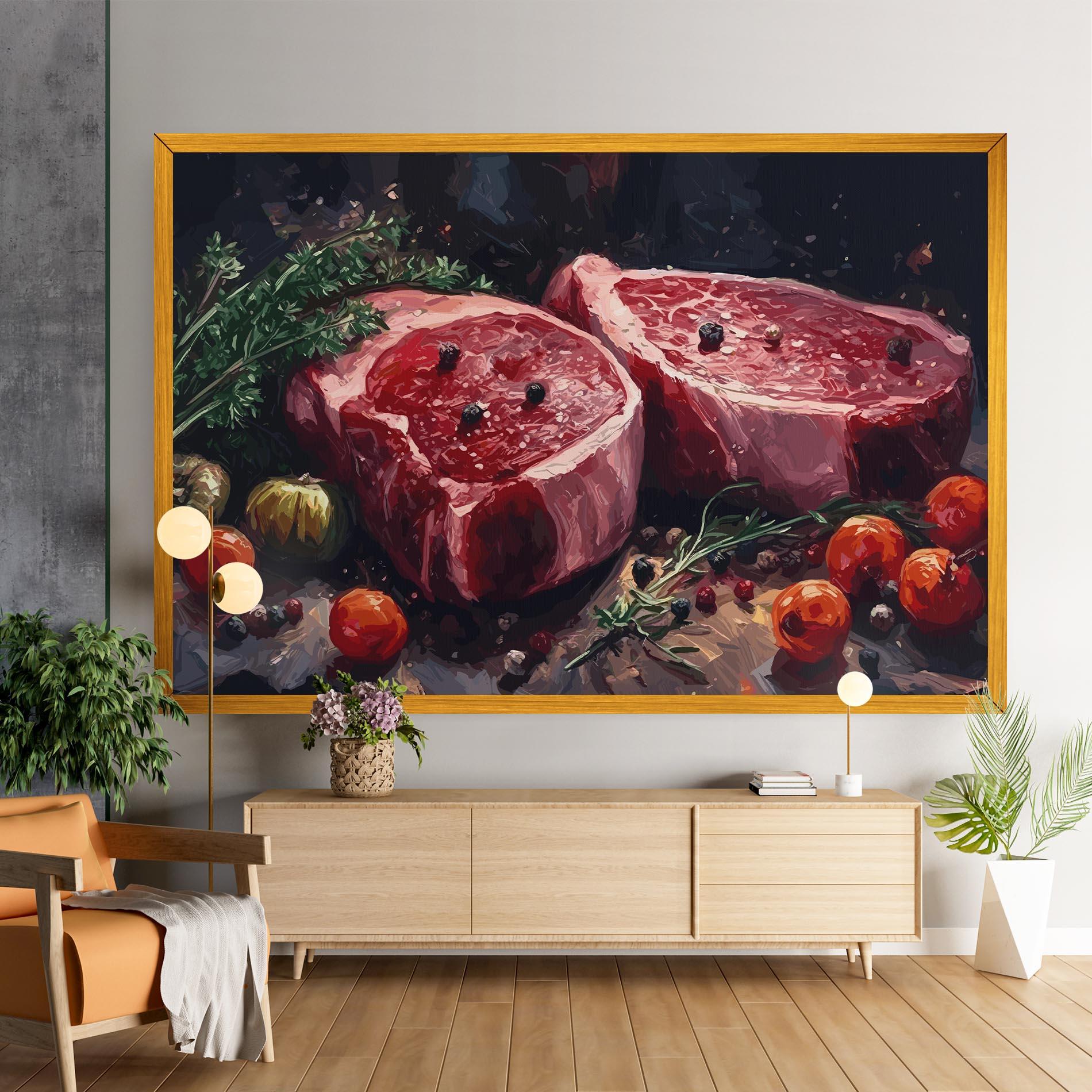 Tablou Canvas Meat With Tomatoes mockup 9