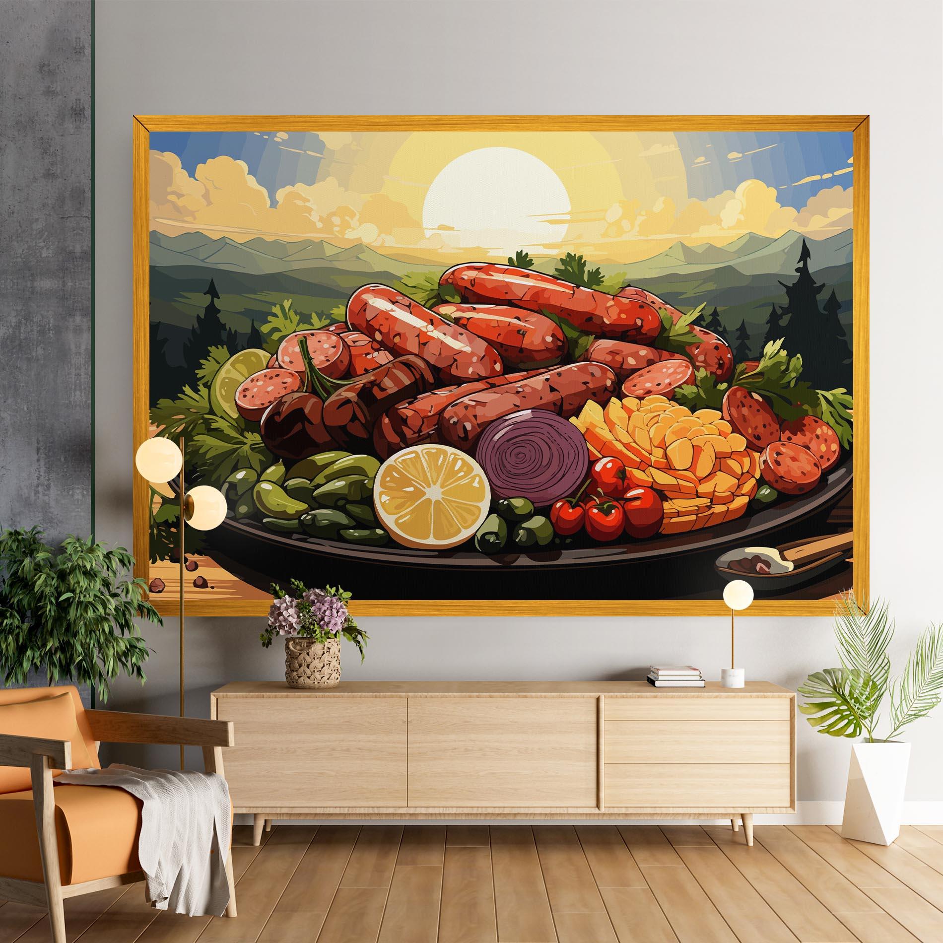 Tablou Canvas Sunset Sousages mockup 9