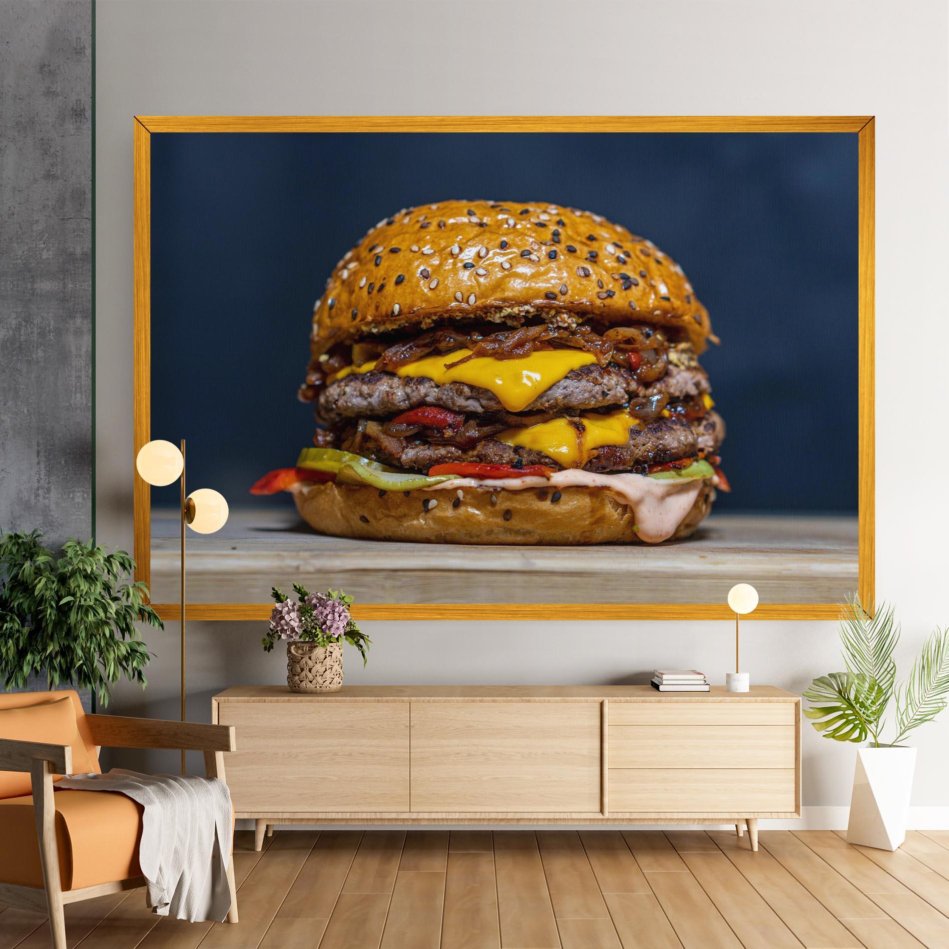 Tablou Canvas Tasty Hamburger mockup 9