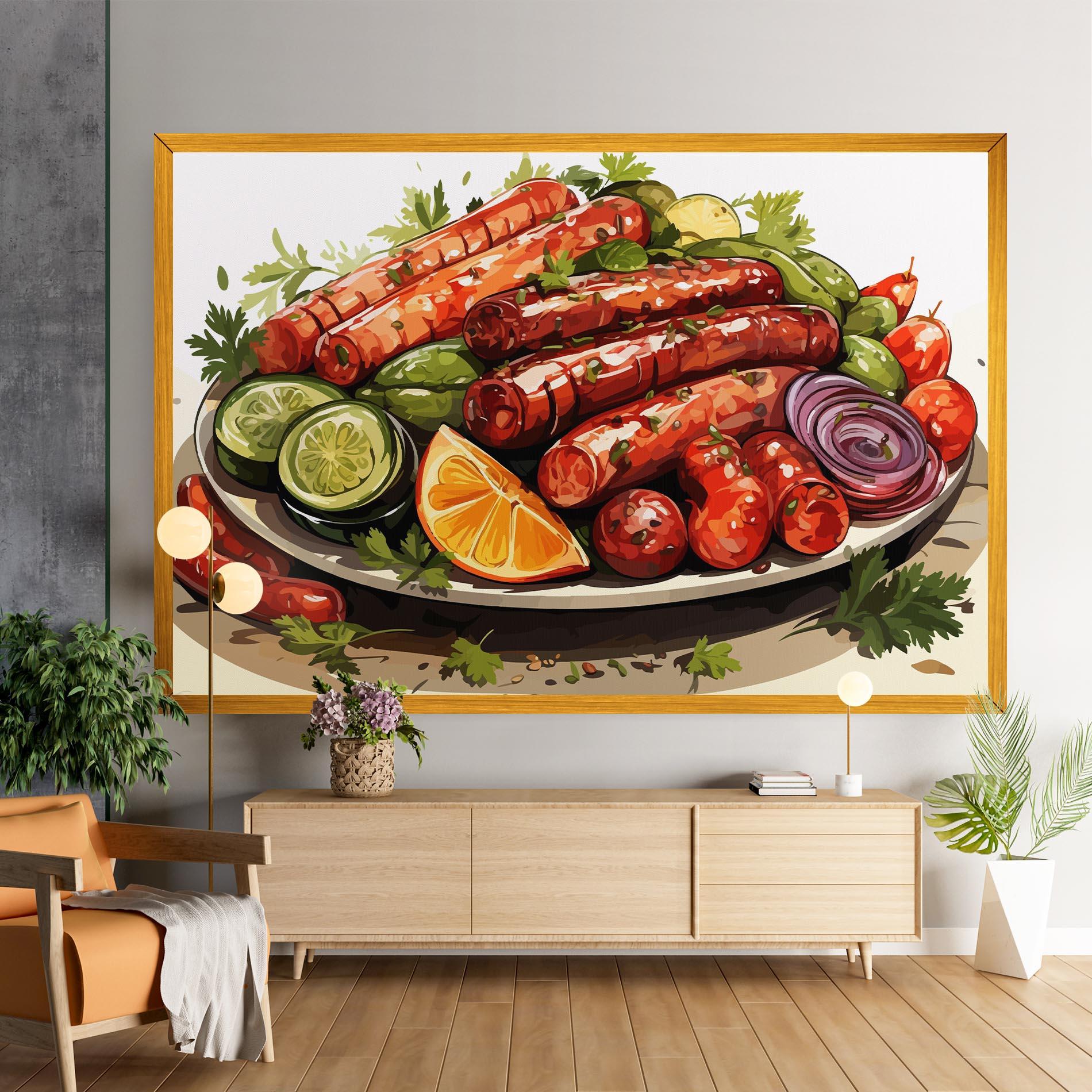 Tablou Canvas Tasty Sousages mockup 9