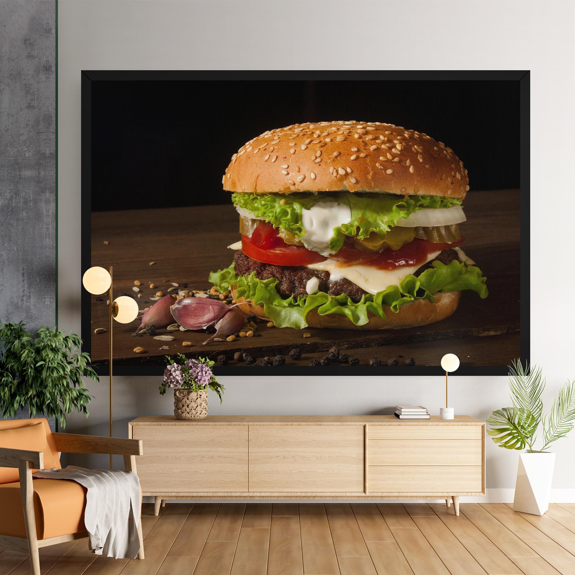 Tablou Canvas Delicious Hamburger mockup 9