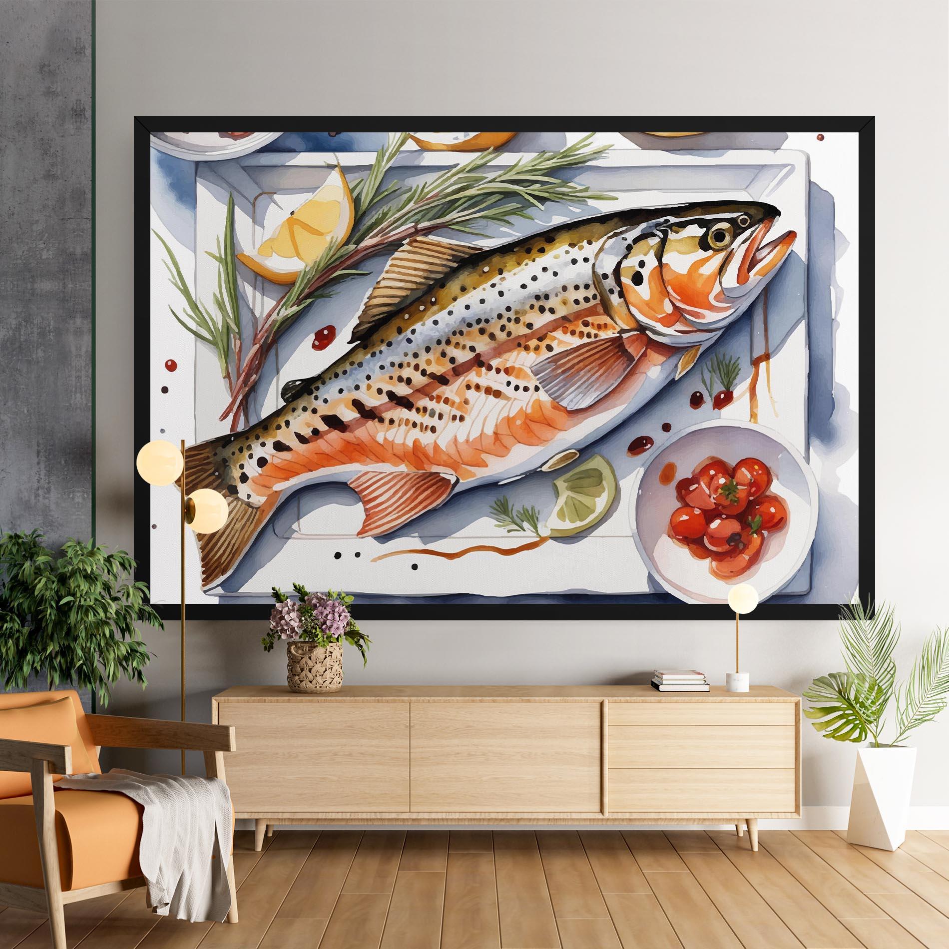 Tablou Canvas Grilled Trout mockup 9