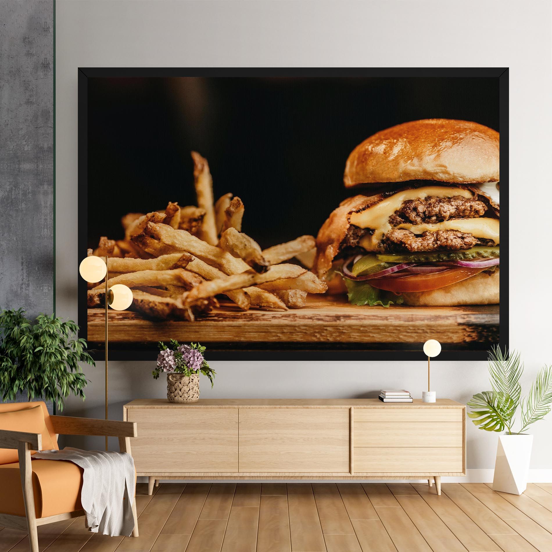 Hamburger With Fries mockup 9