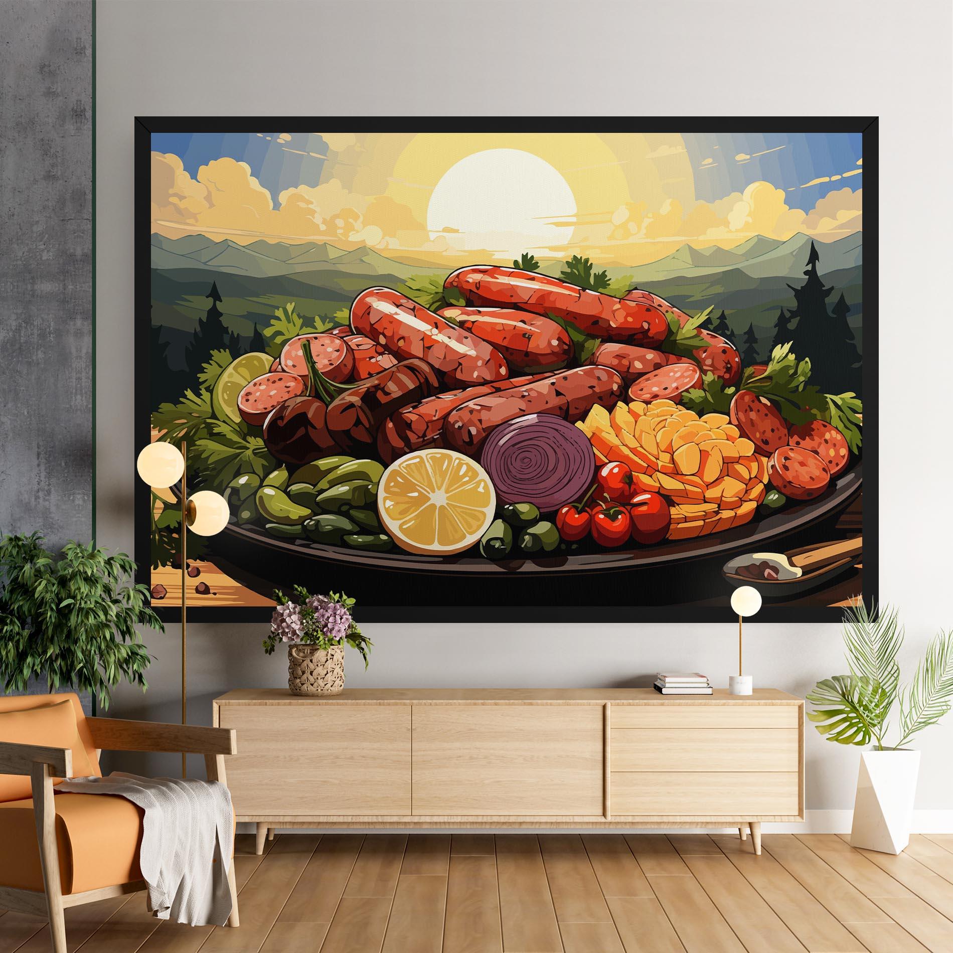 Tablou Canvas Sunset Sousages mockup 9