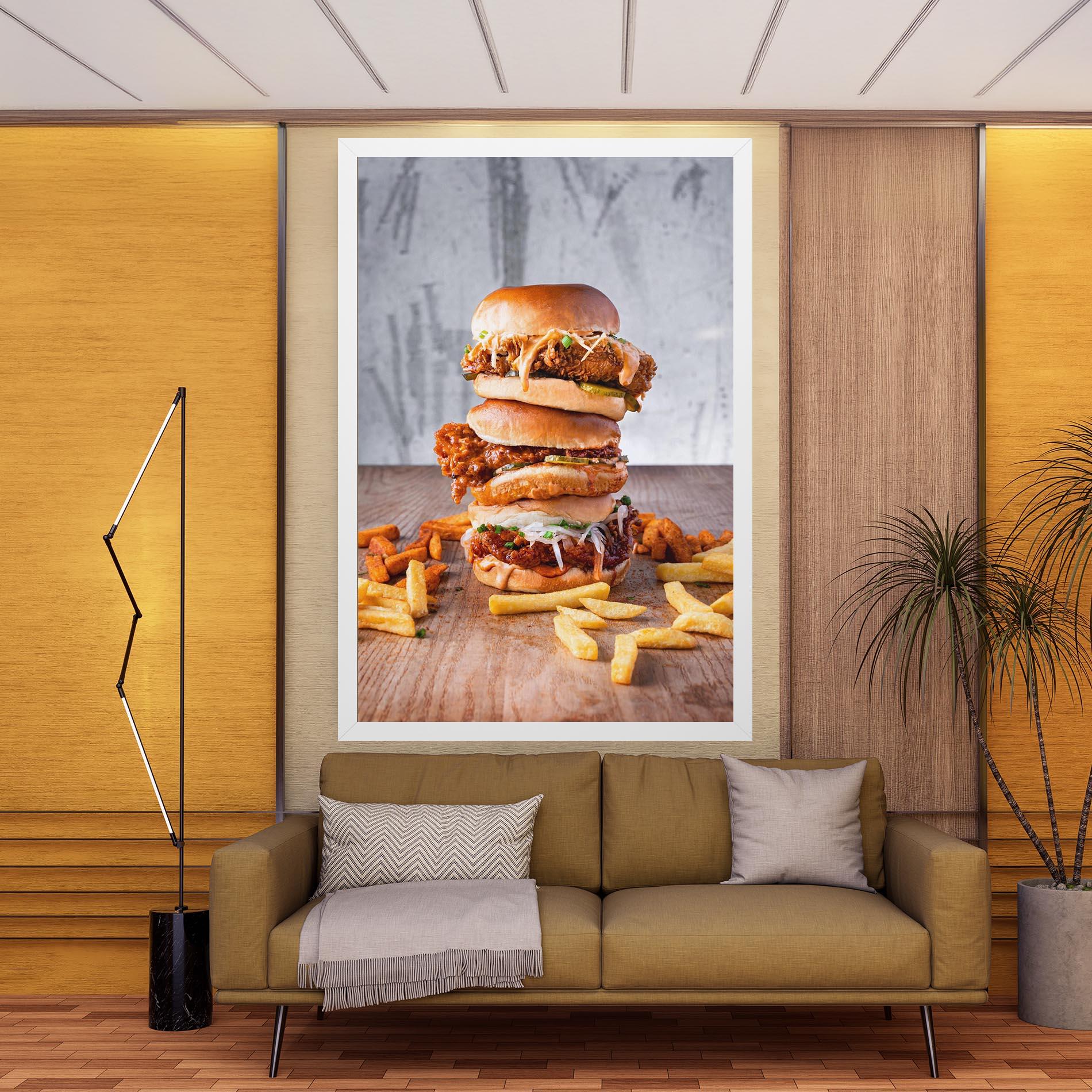 Tablou Canvas Triple Hamburger mockup 9