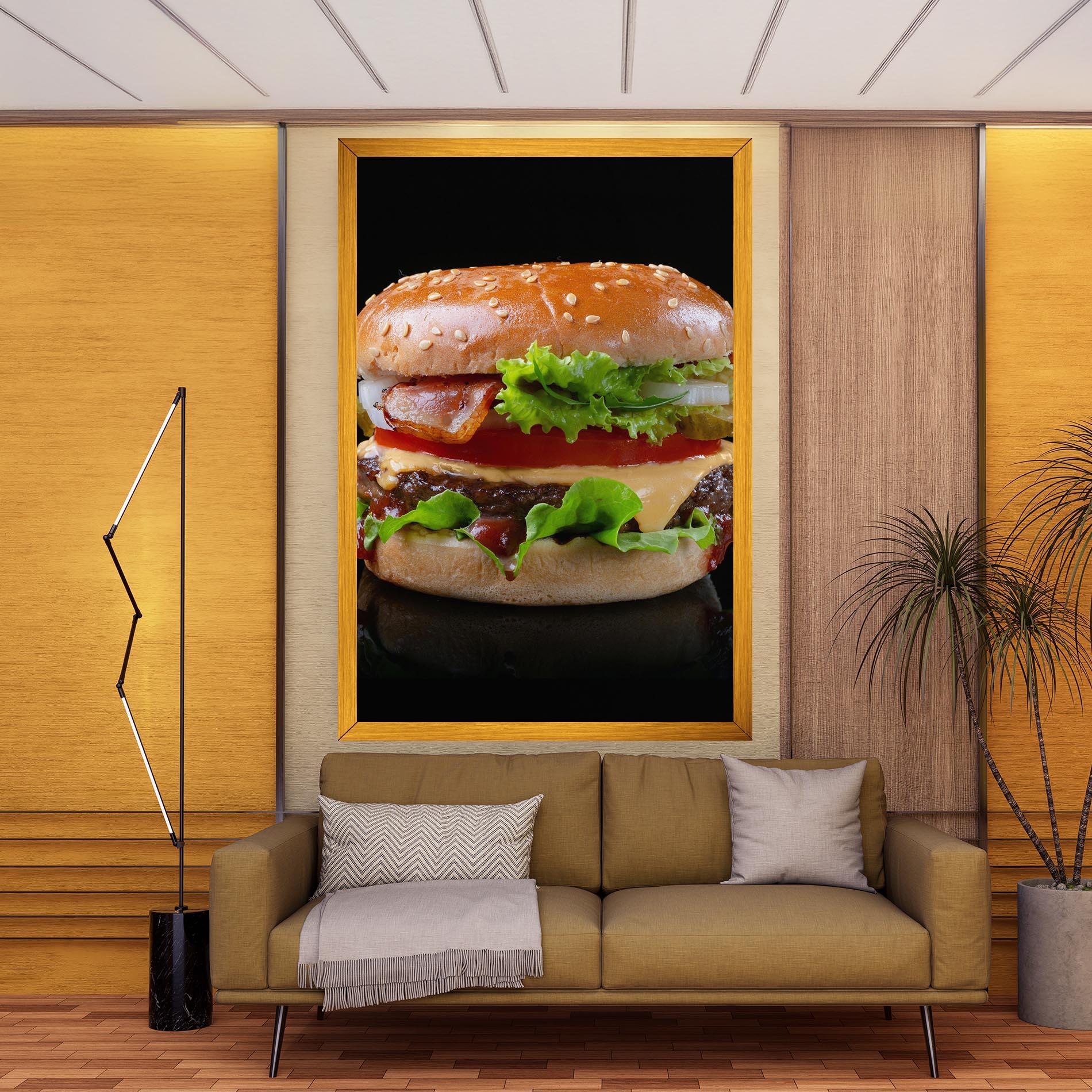 Tablou Canvas Yumm Hamburger mockup 9