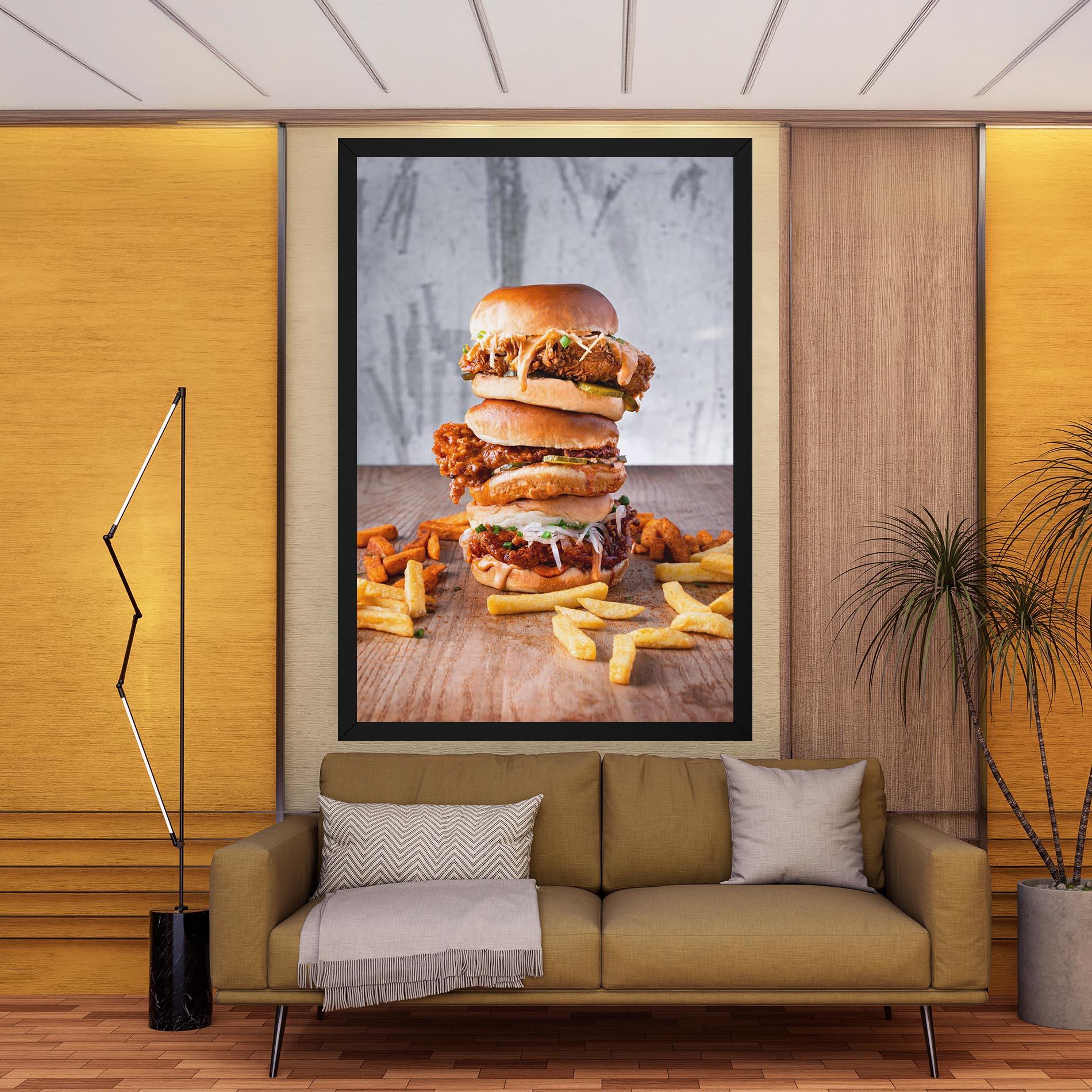 Tablou Canvas Triple Hamburger mockup 9