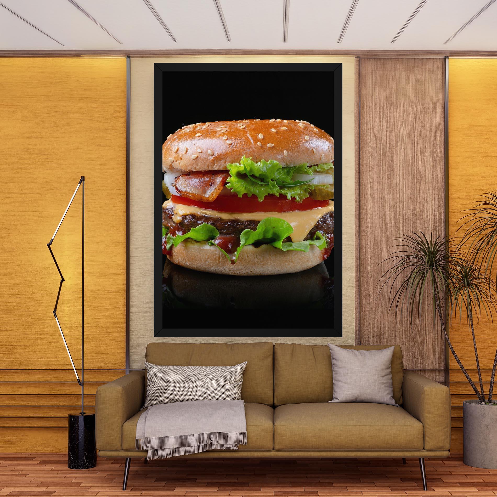 Tablou Canvas Yumm Hamburger mockup 9