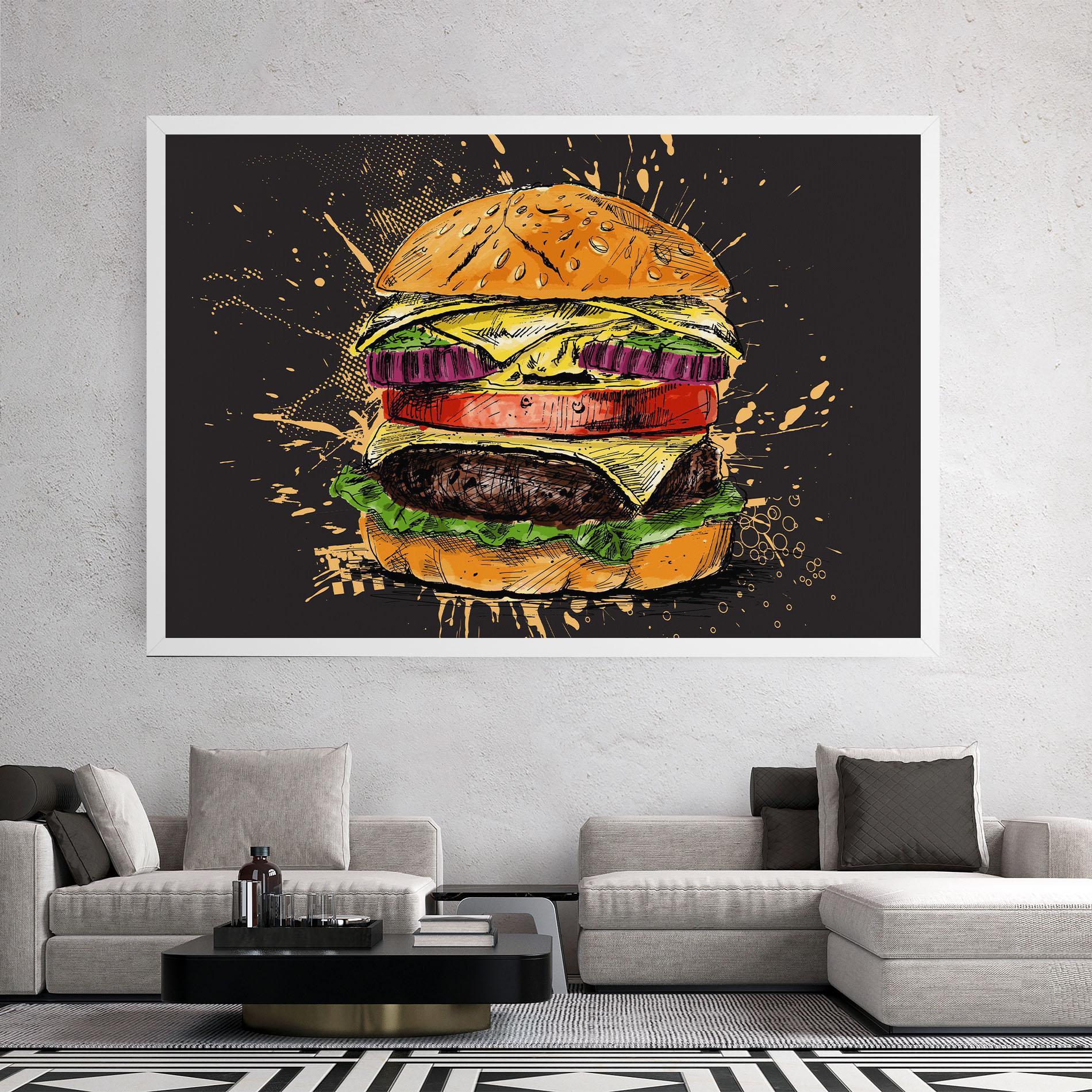 Tablou Canvas Burger Drawing mockup 2