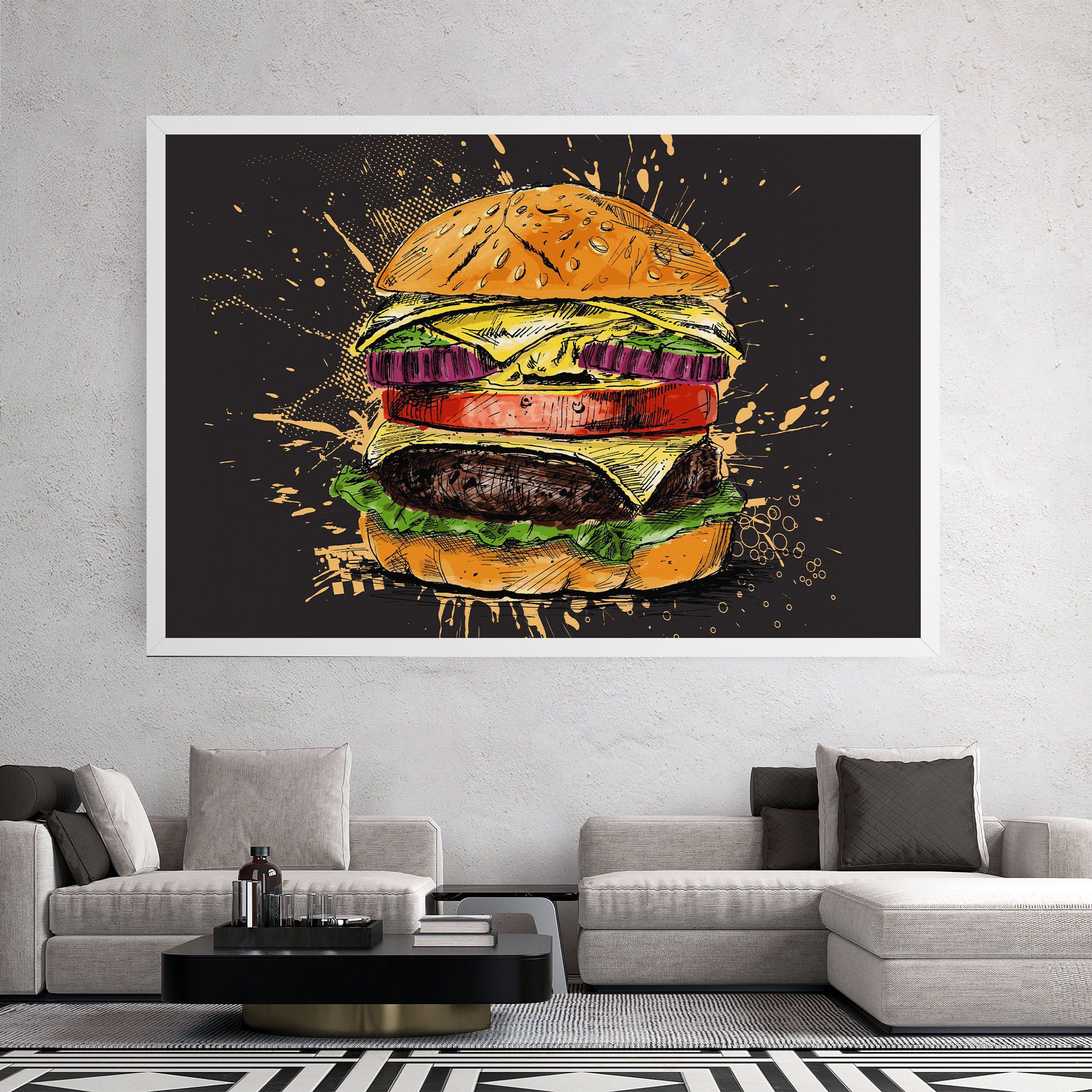 Burger Drawing mockup 2