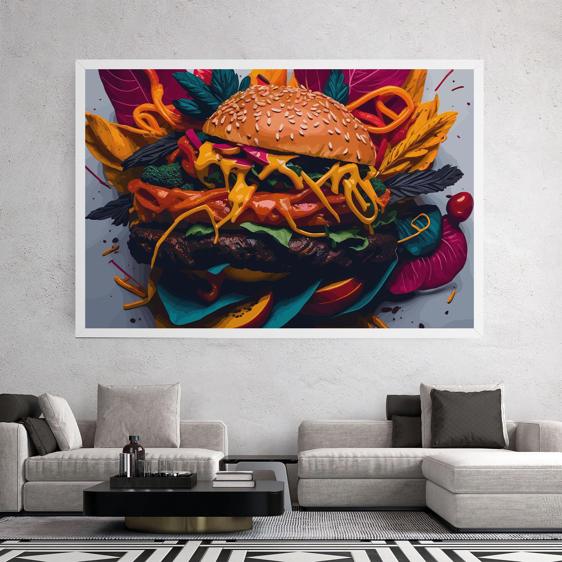 Tablou Canvas Burger Mustard mockup 2