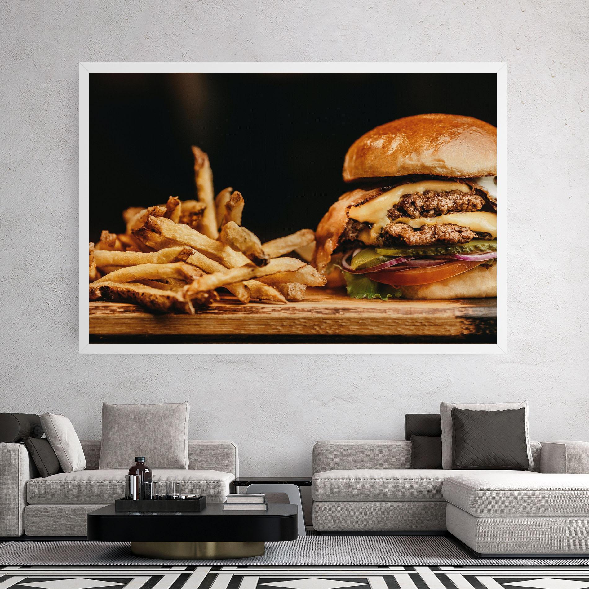 Tablou Canvas Hamburger With Fries mockup 2