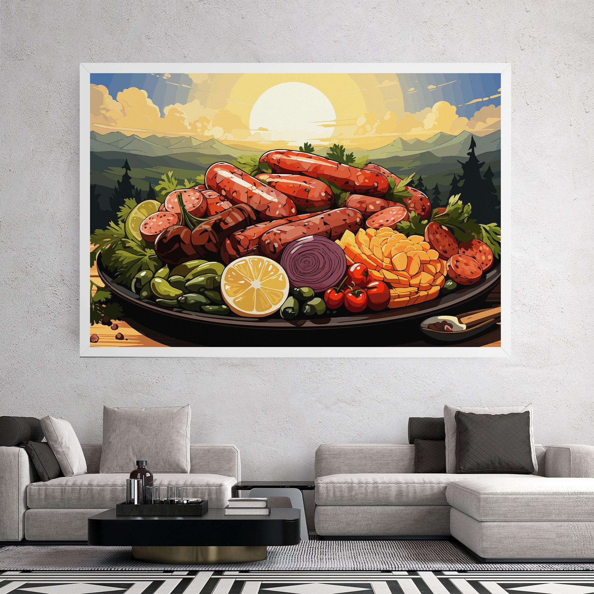 Tablou Canvas Sunset Sousages mockup 2