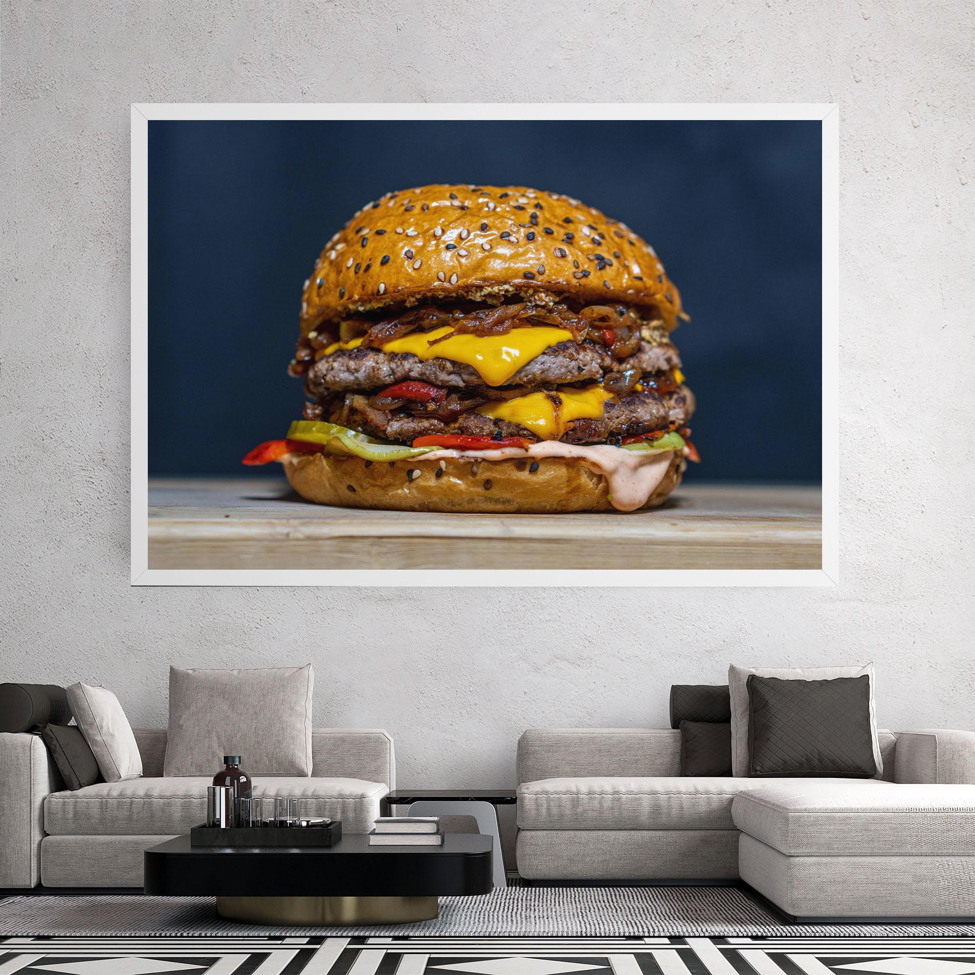 Tablou Canvas Tasty Hamburger mockup 2