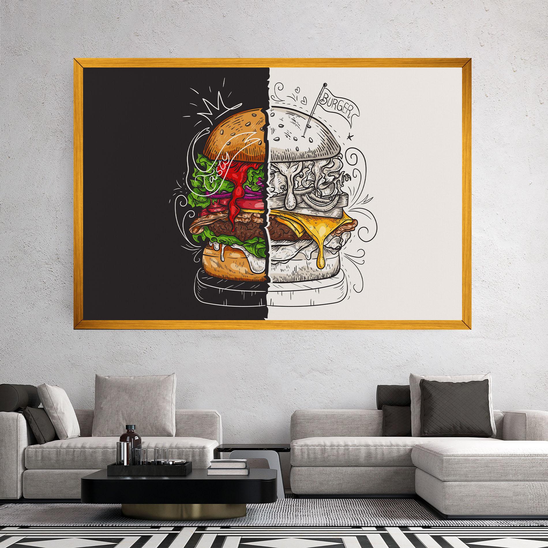 Tablou Canvas Burger Art mockup 2