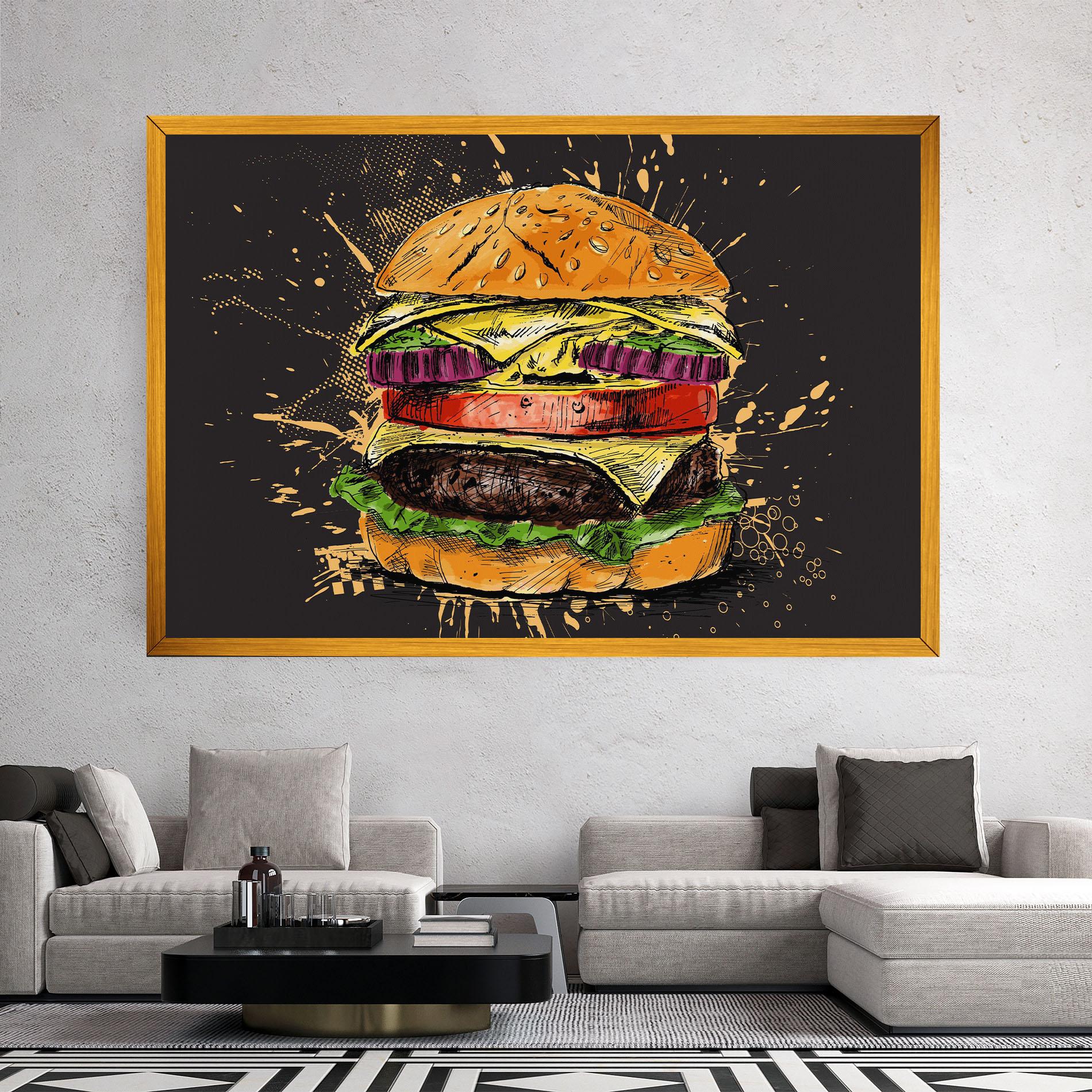 Tablou Canvas Burger Drawing mockup 2