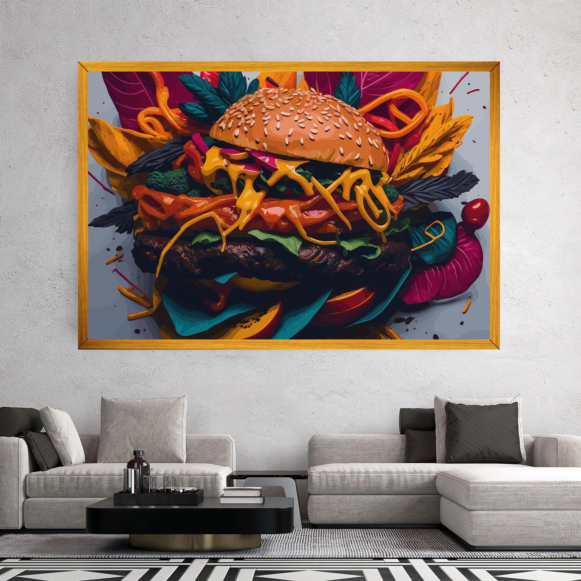 Tablou Canvas Burger Mustard mockup 2