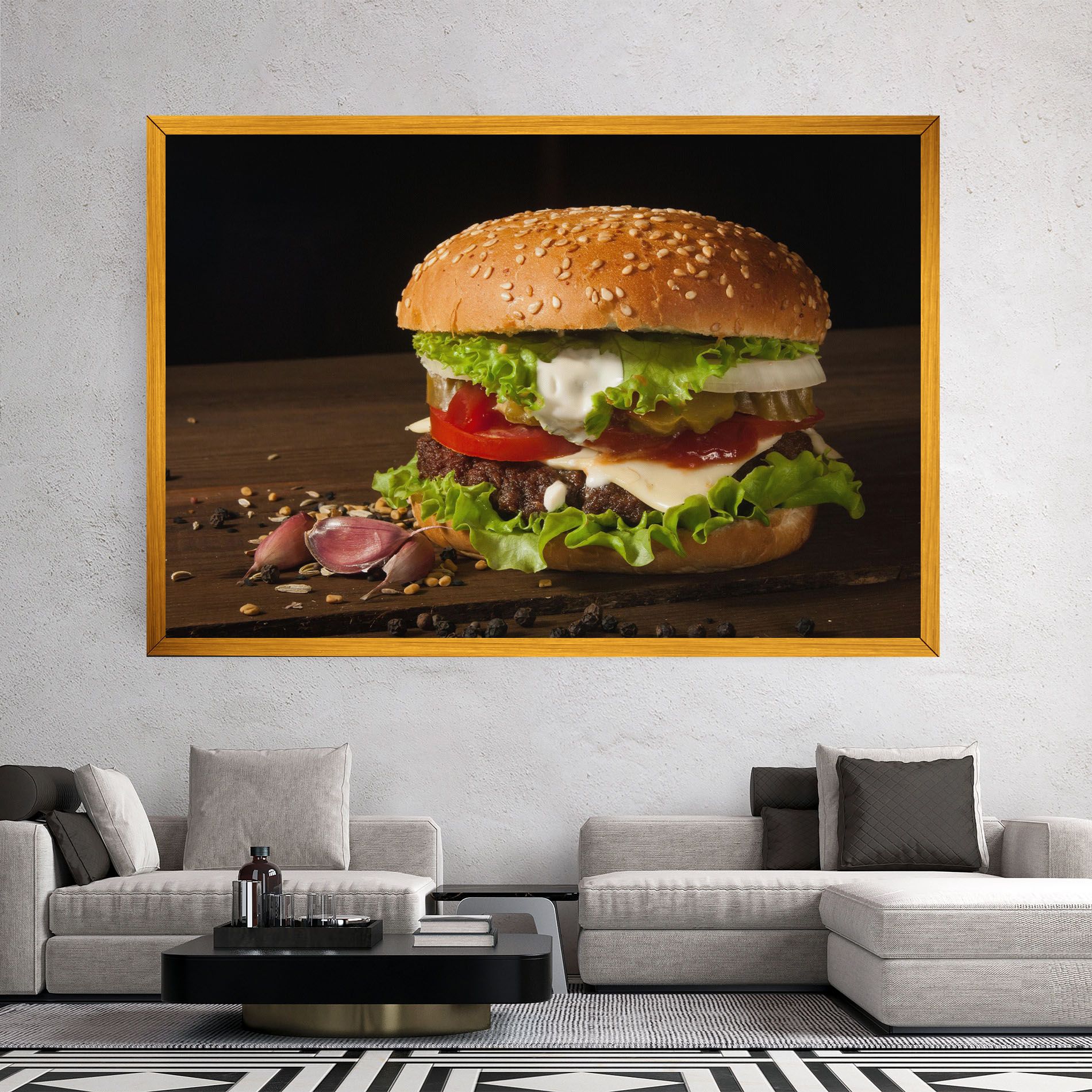 Delicious Hamburger mockup 2