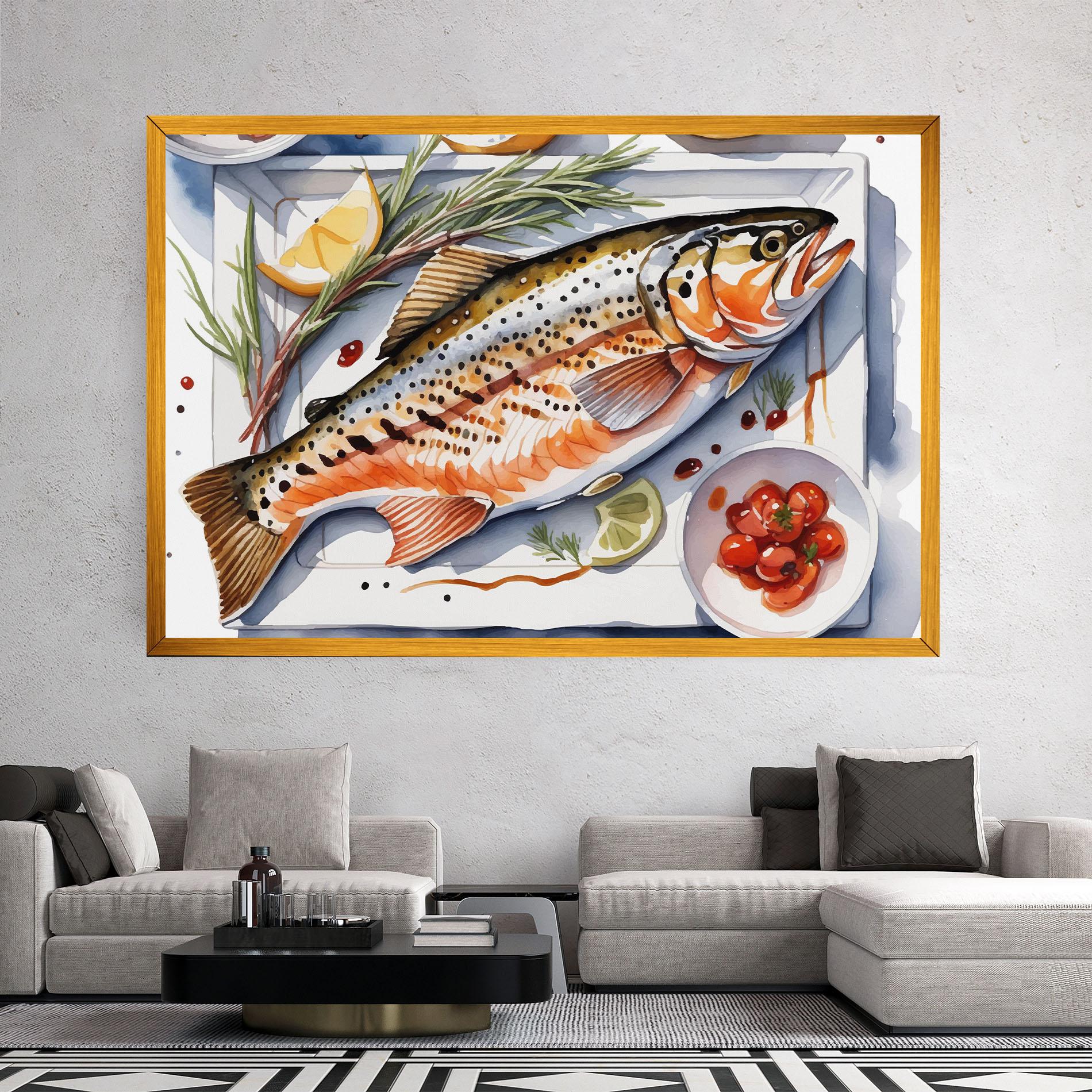 Tablou Canvas Grilled Trout mockup 2
