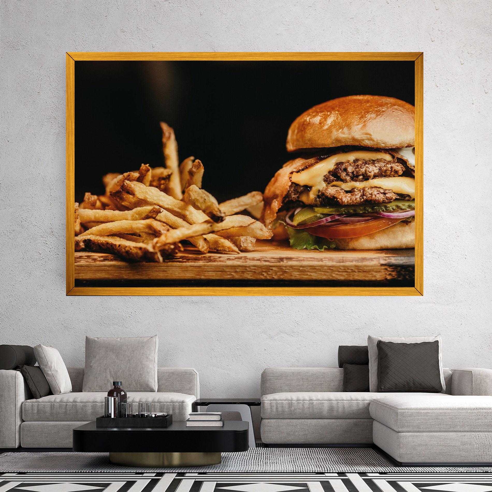 Tablou Canvas Hamburger With Fries mockup 2
