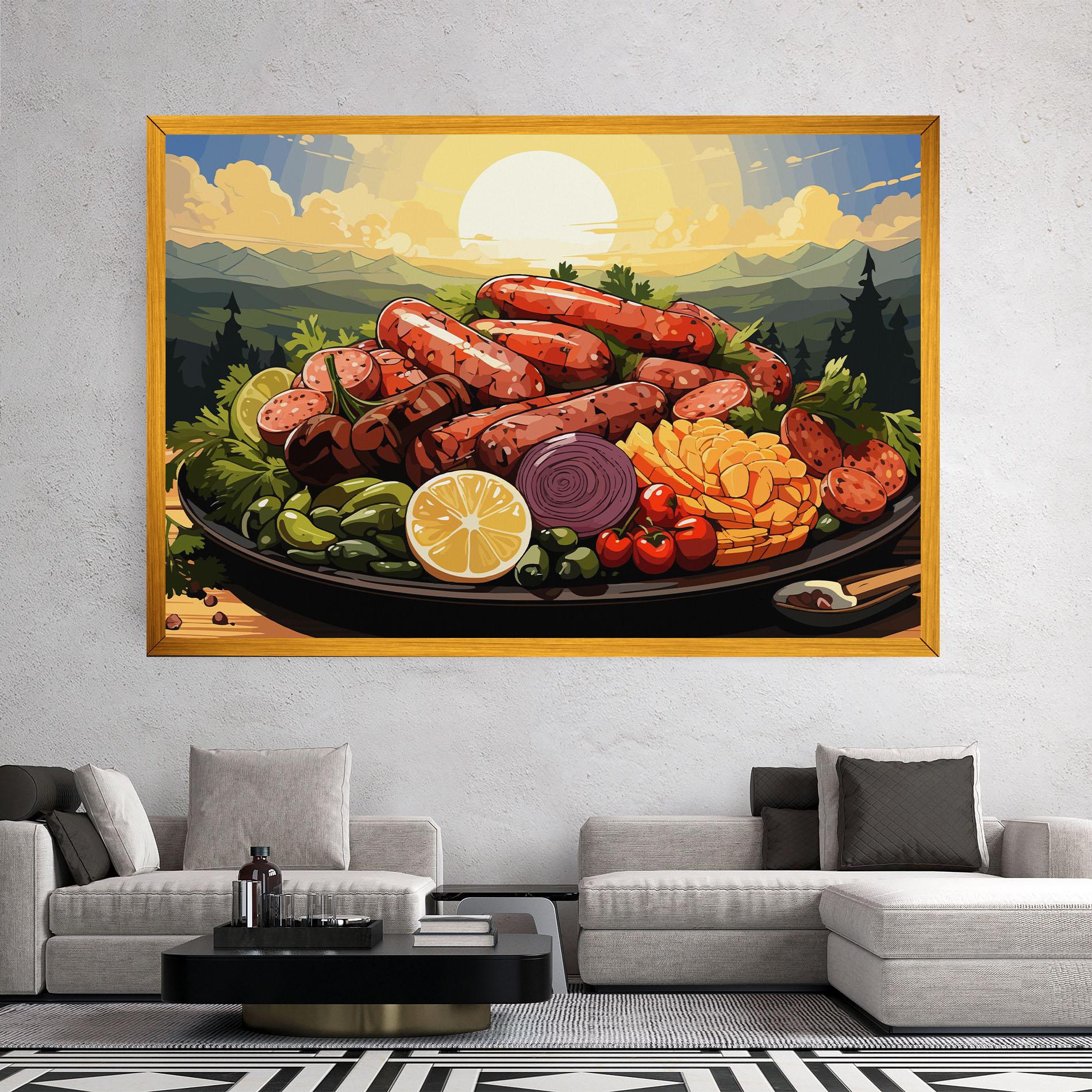 Tablou Canvas Sunset Sousages mockup 2