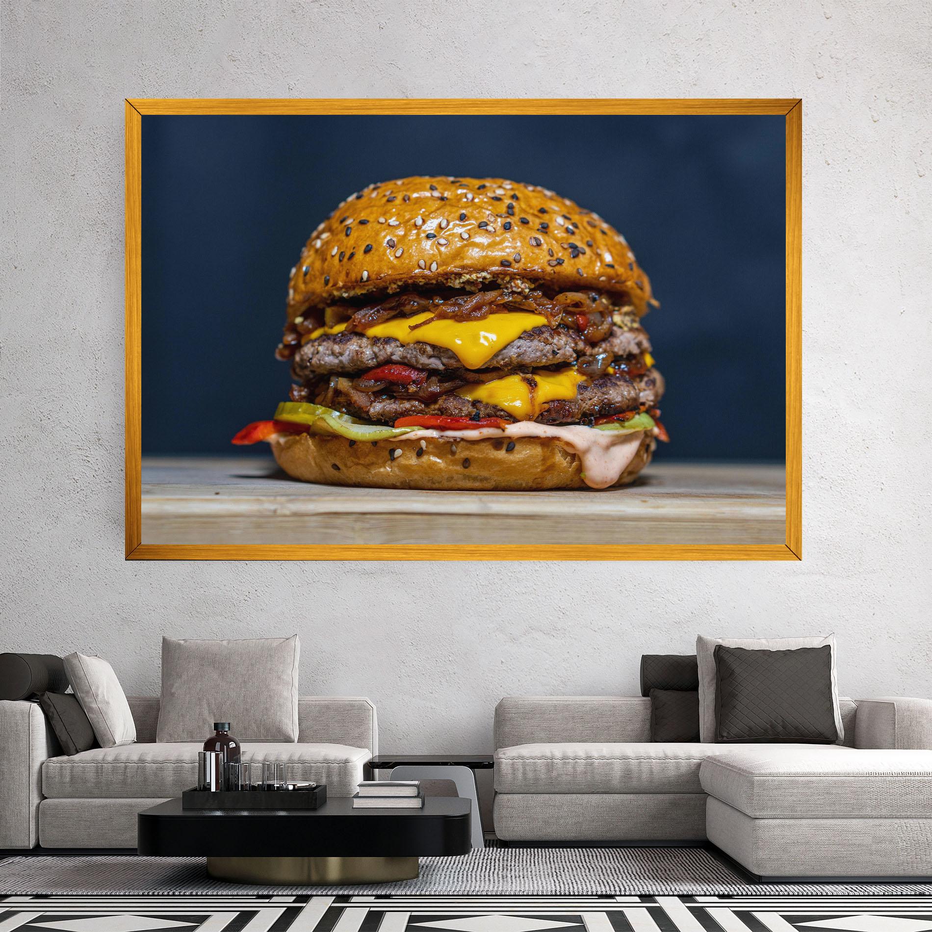Tablou Canvas Tasty Hamburger mockup 2