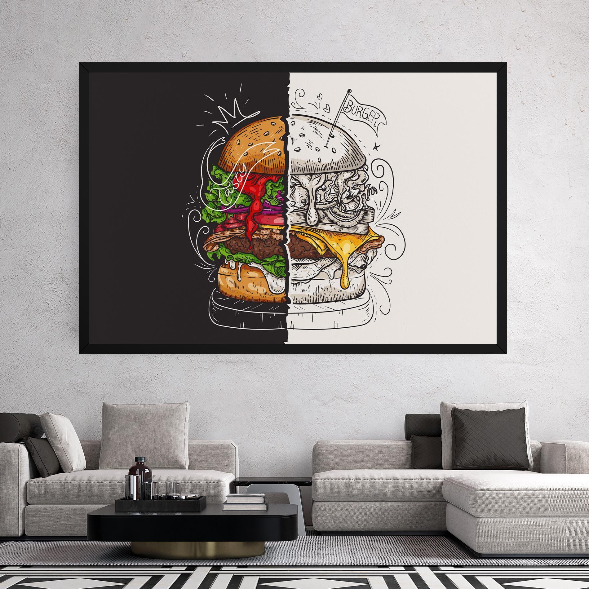 Tablou Canvas Burger Art mockup 2