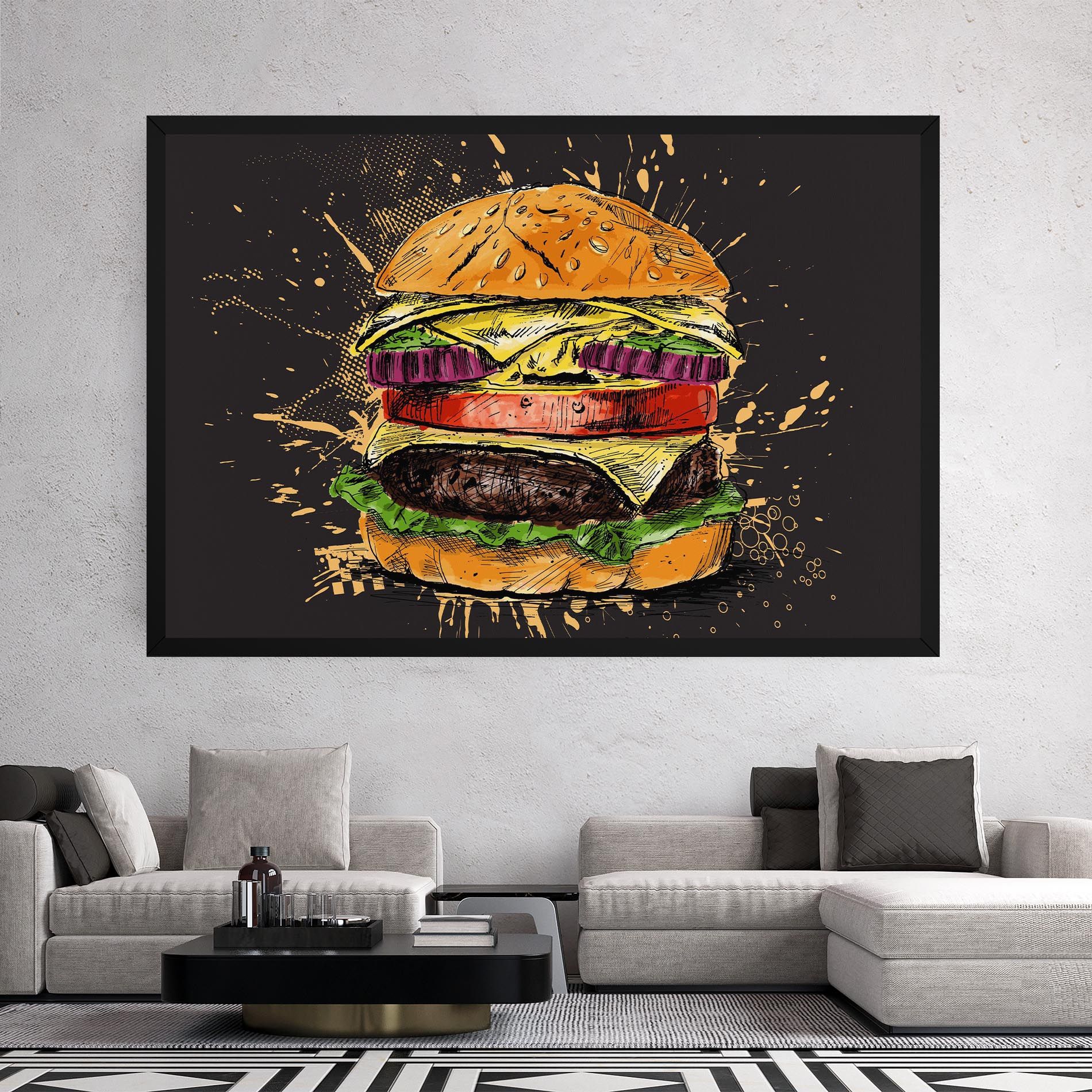 Burger Drawing mockup 2