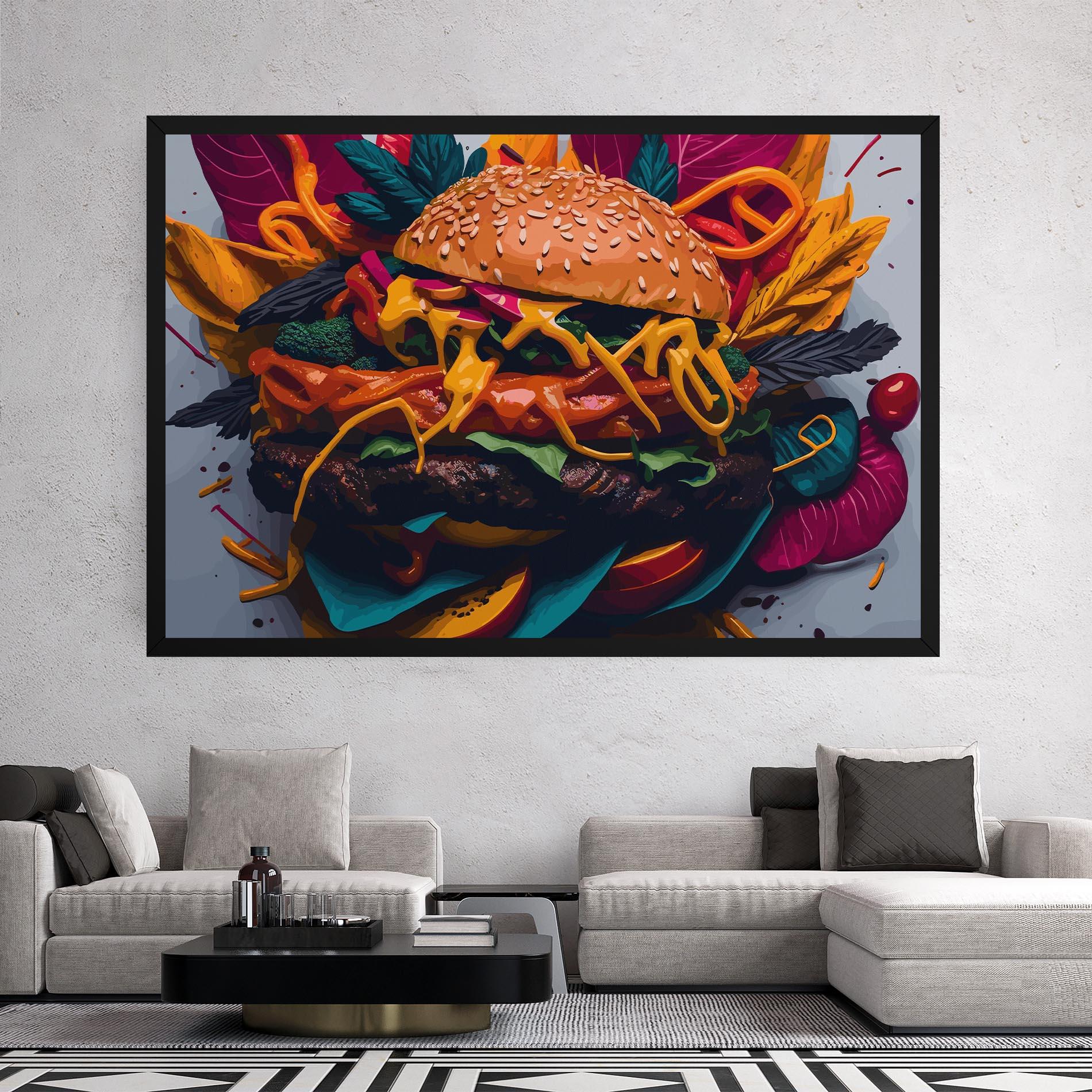 Tablou Canvas Burger Mustard mockup 2