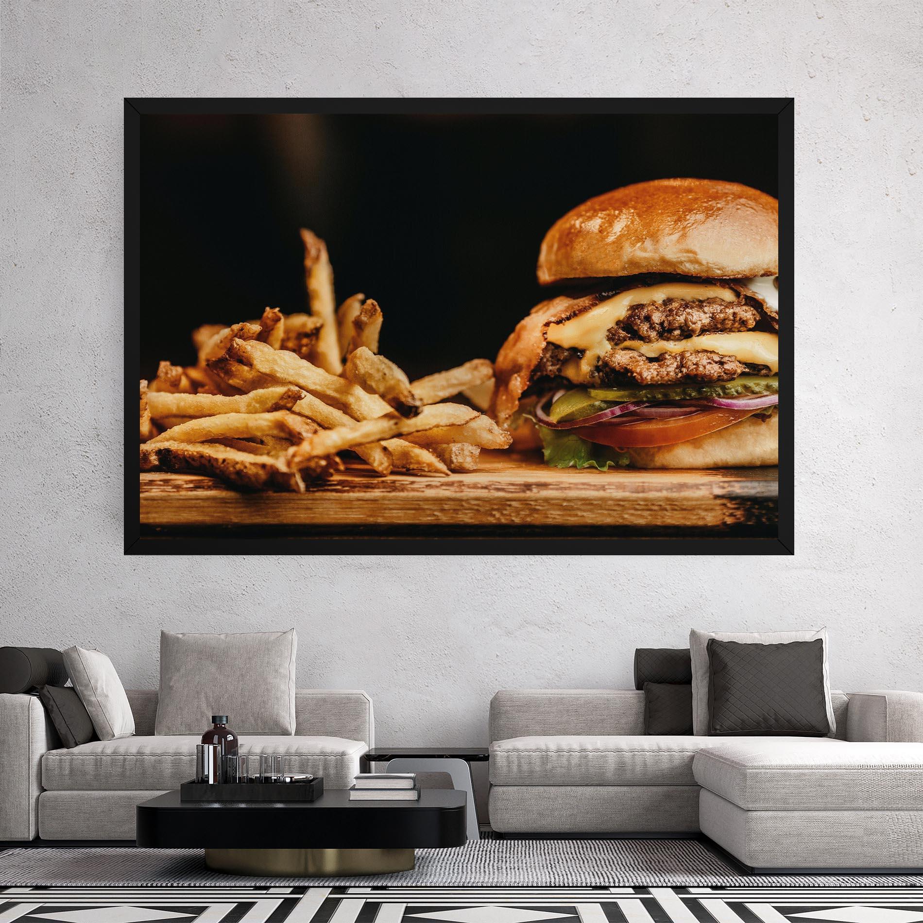 Tablou Canvas Hamburger With Fries mockup 2