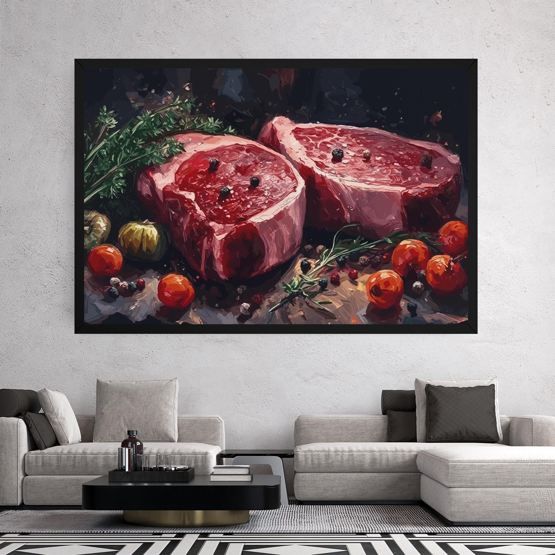 Tablou Canvas Meat With Tomatoes mockup 2
