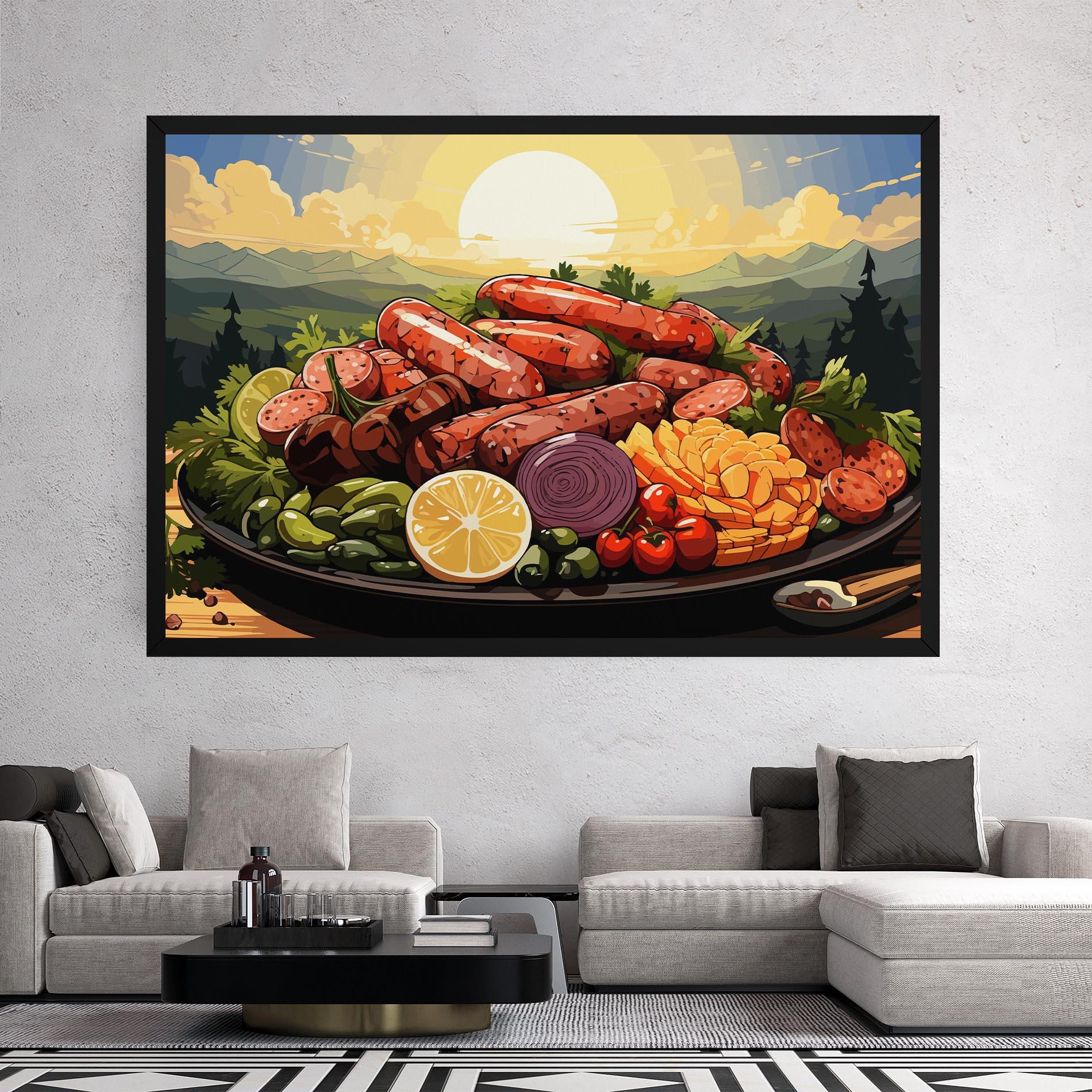 Tablou Canvas Sunset Sousages mockup 2